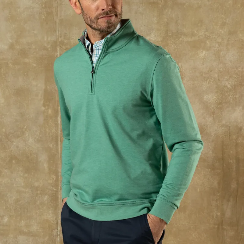 Dunmore Performance 1/4 Zip Pullover - Aspen Green Heather sold by Duck Head