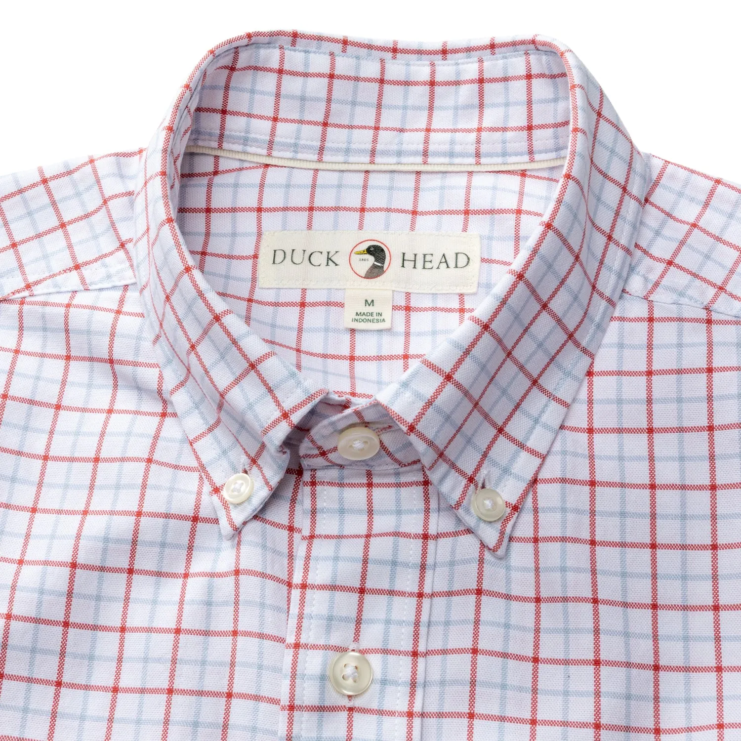 Cotton Oxford Sport Shirt - Kline Plaid - Rosewood sold by Duck Head product image thumbnail 4