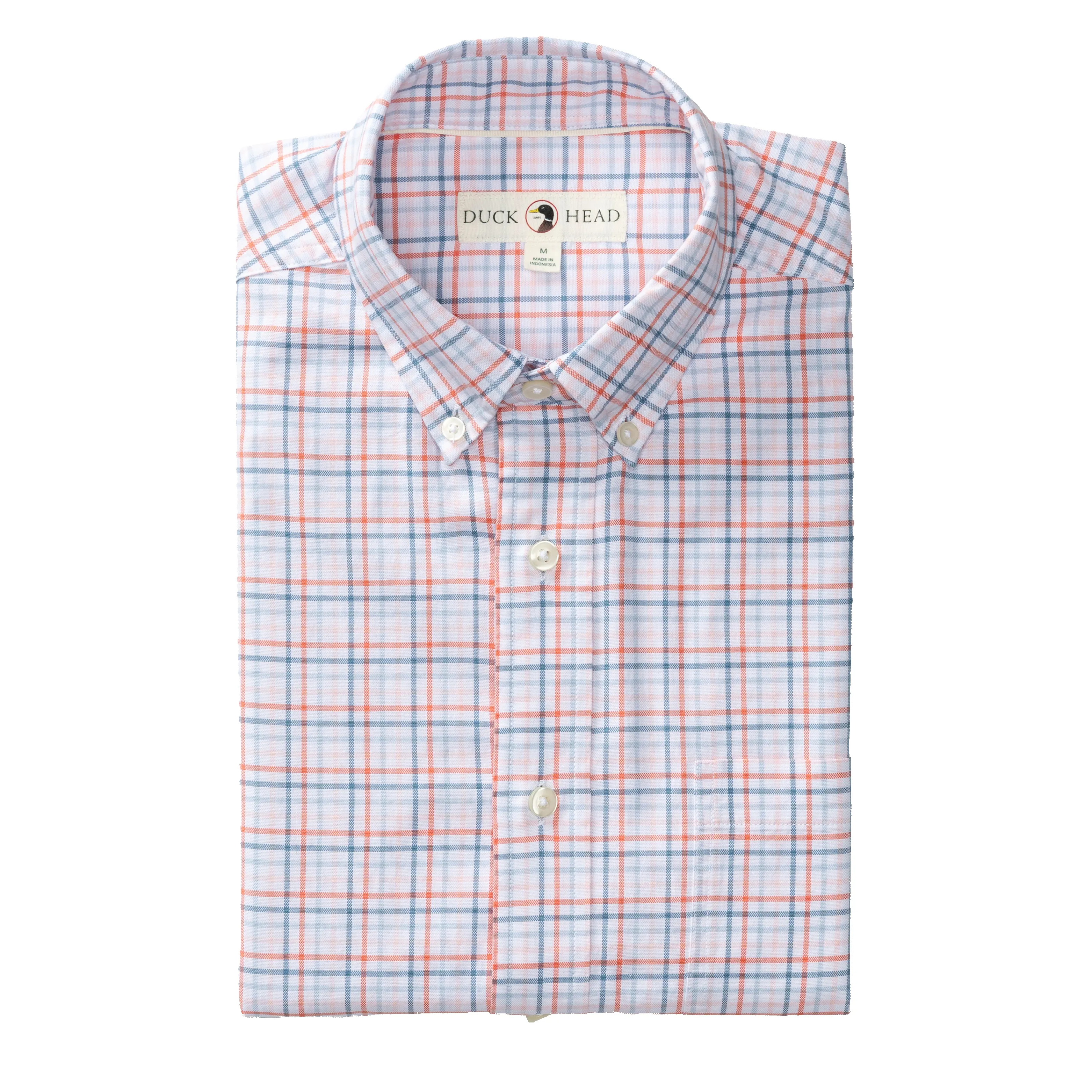 Cotton Oxford Sport Shirt - Cooke Plaid - Coral sold by Duck Head product image thumbnail 2