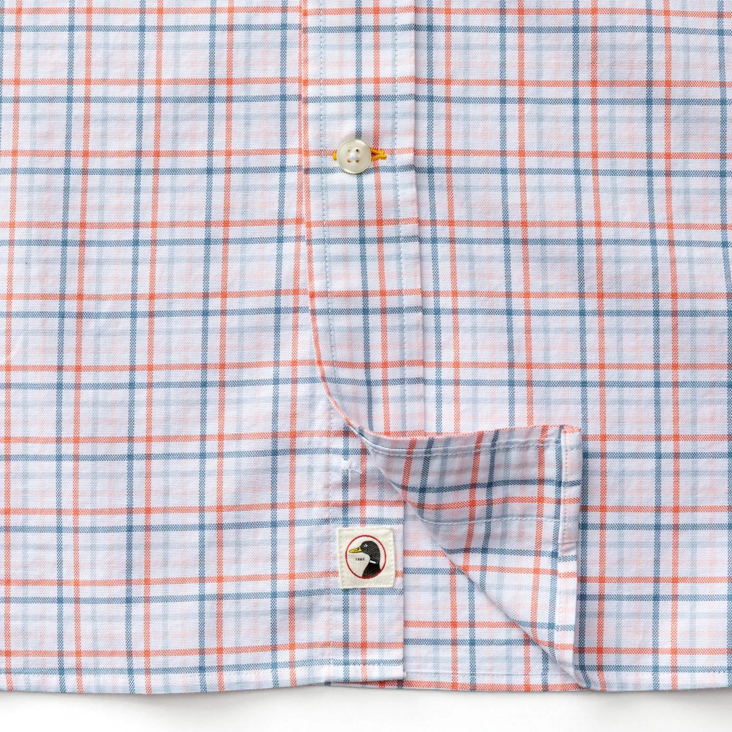 Cotton Oxford Sport Shirt - Cooke Plaid - Coral sold by Duck Head product image thumbnail 4