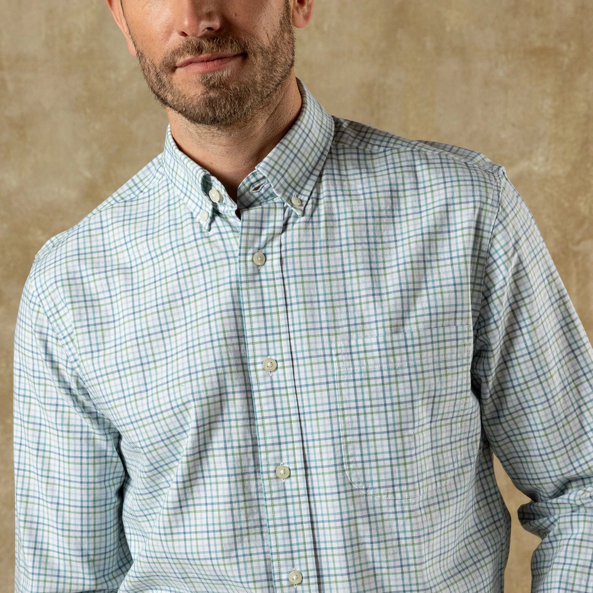 Cotton Oxford Sport Shirt - Cooke Plaid - Aspen Green sold by Duck Head product image thumbnail 2