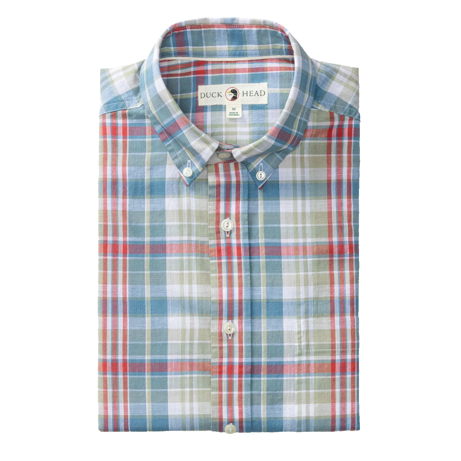 Cotton Chambray Sport Shirt - Thorne Plaid - Sunwashed Blue sold by Duck Head product image thumbnail 2