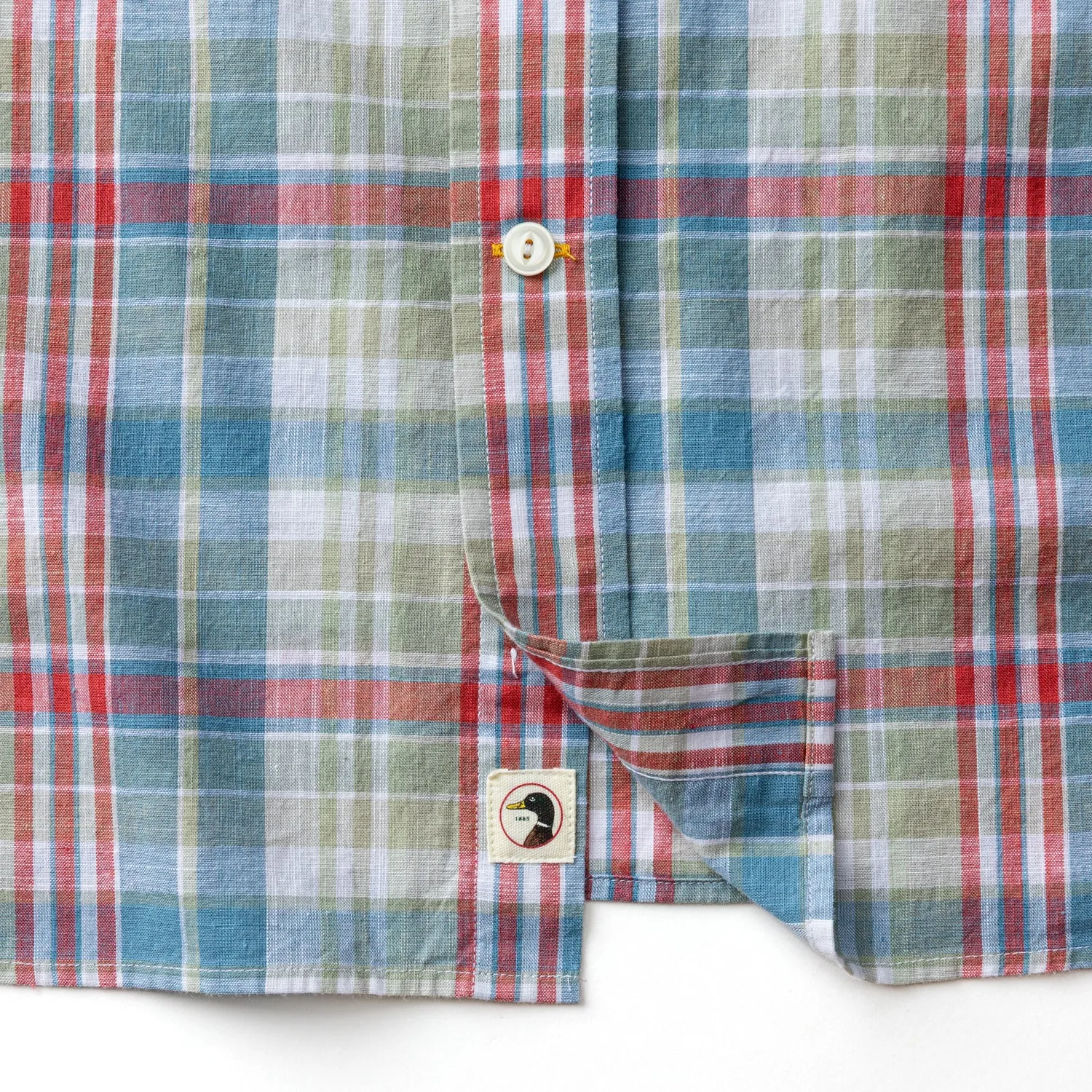 Cotton Chambray Sport Shirt - Thorne Plaid - Sunwashed Blue sold by Duck Head product image thumbnail 4