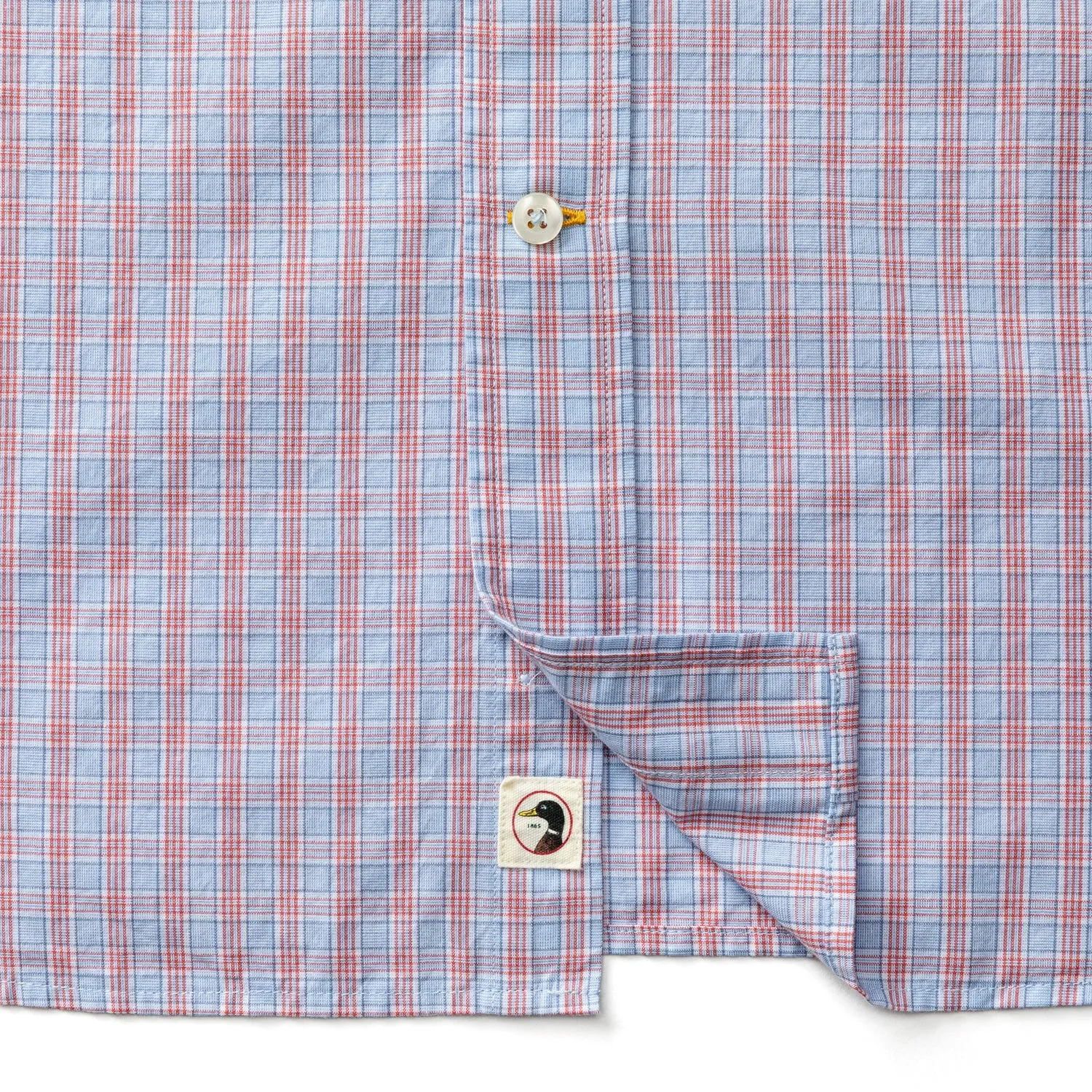 Cotton Cashmere Poplin Sport Shirt - Mattox Plaid - Serenity Blue sold by Duck Head product image thumbnail 5