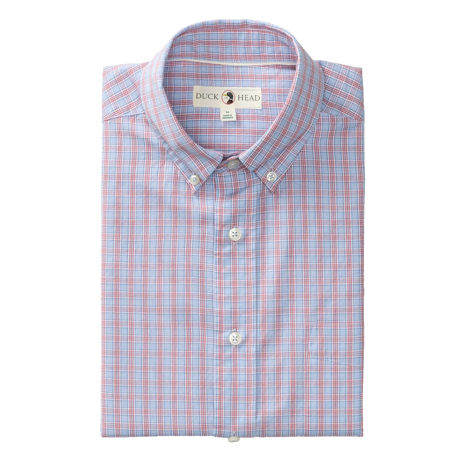 Cotton Cashmere Poplin Sport Shirt - Mattox Plaid - Serenity Blue sold by Duck Head product image thumbnail 3