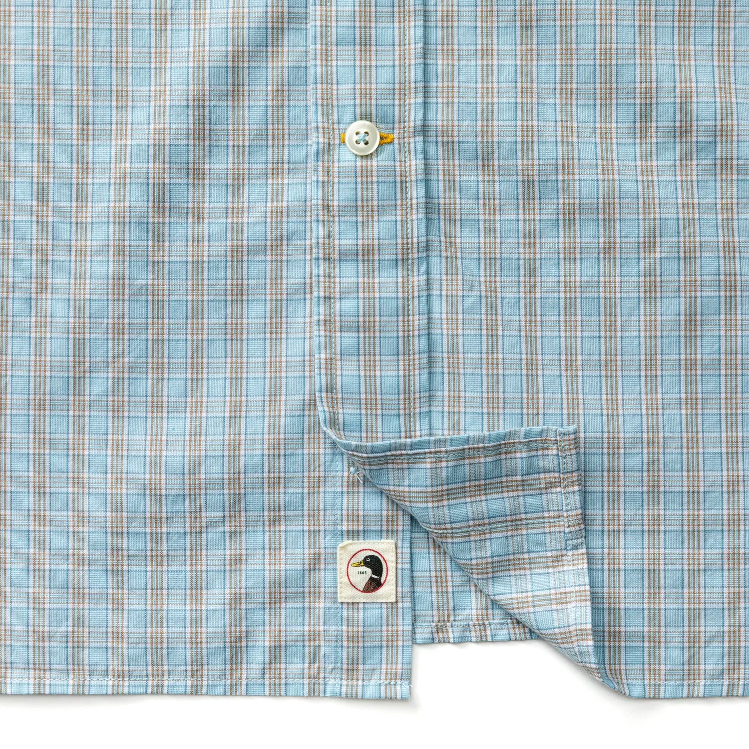 Cotton Cashmere Poplin Sport Shirt - Mattox Plaid - Lake Blue sold by Duck Head product image thumbnail 4