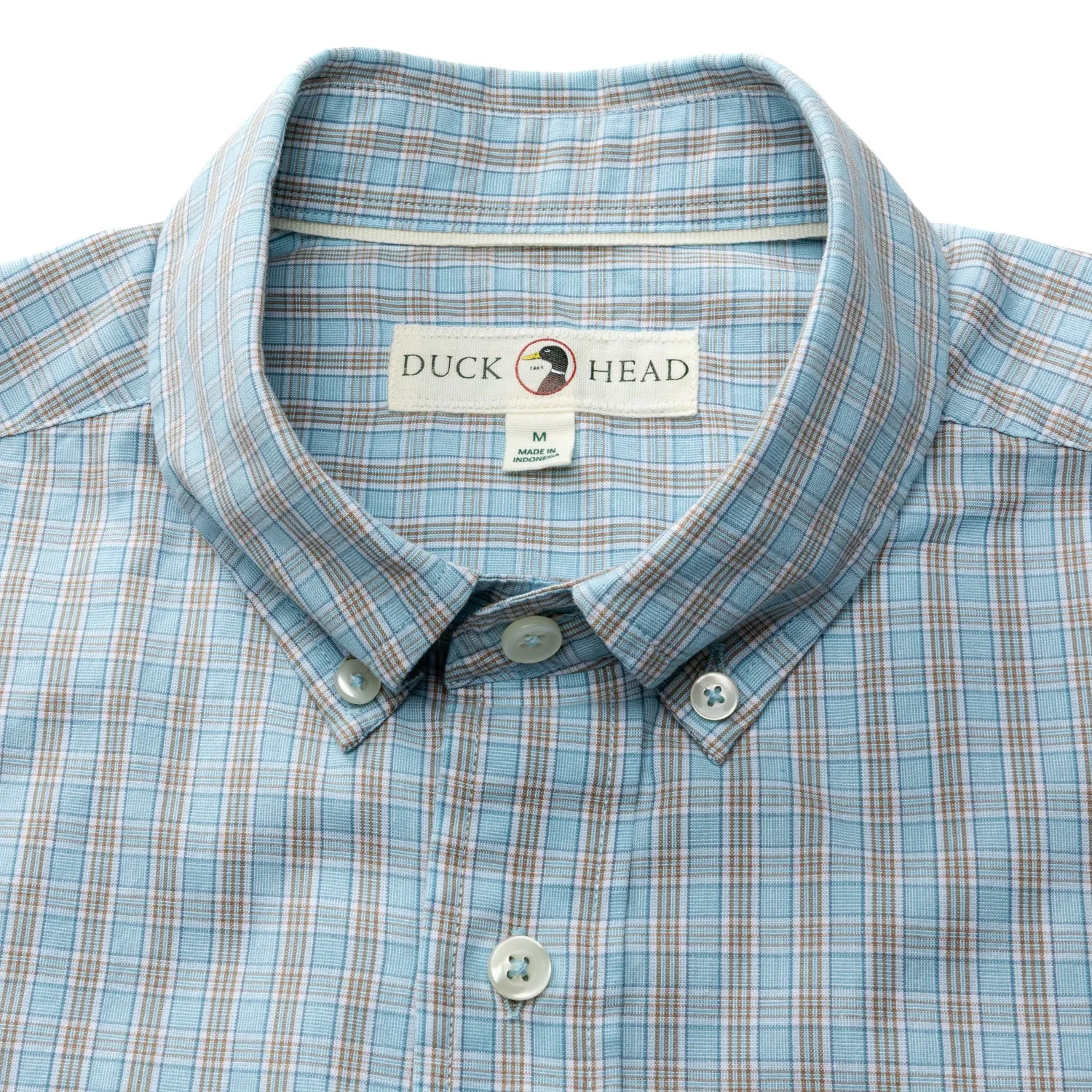 Cotton Cashmere Poplin Sport Shirt - Mattox Plaid - Lake Blue sold by Duck Head product image thumbnail 3