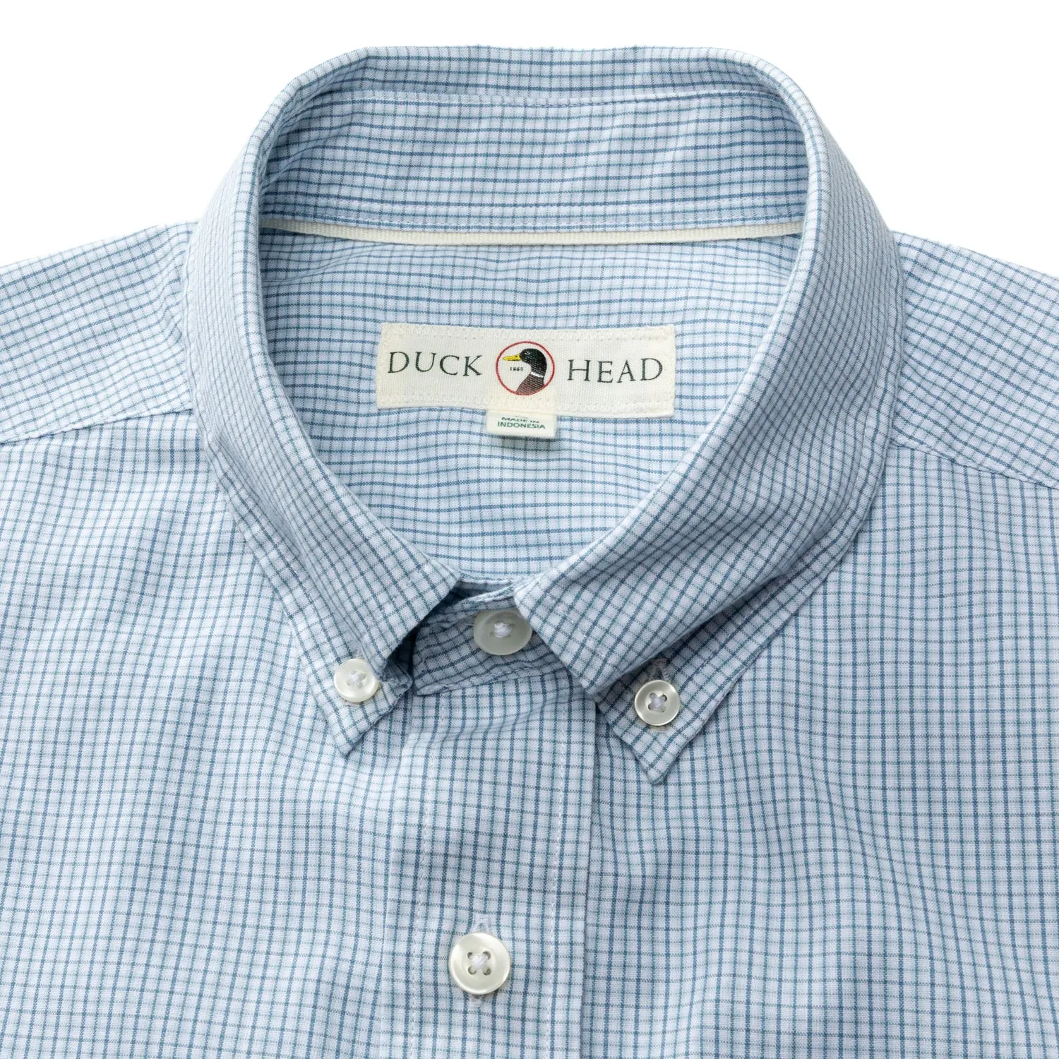 Cotton Cashmere Poplin Sport Shirt - Baltic Plaid - Sky Blue sold by Duck Head product image thumbnail 3