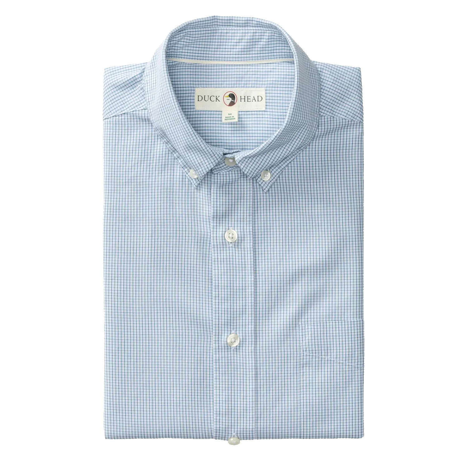 Cotton Cashmere Poplin Sport Shirt - Baltic Plaid - Sky Blue sold by Duck Head product image thumbnail 2