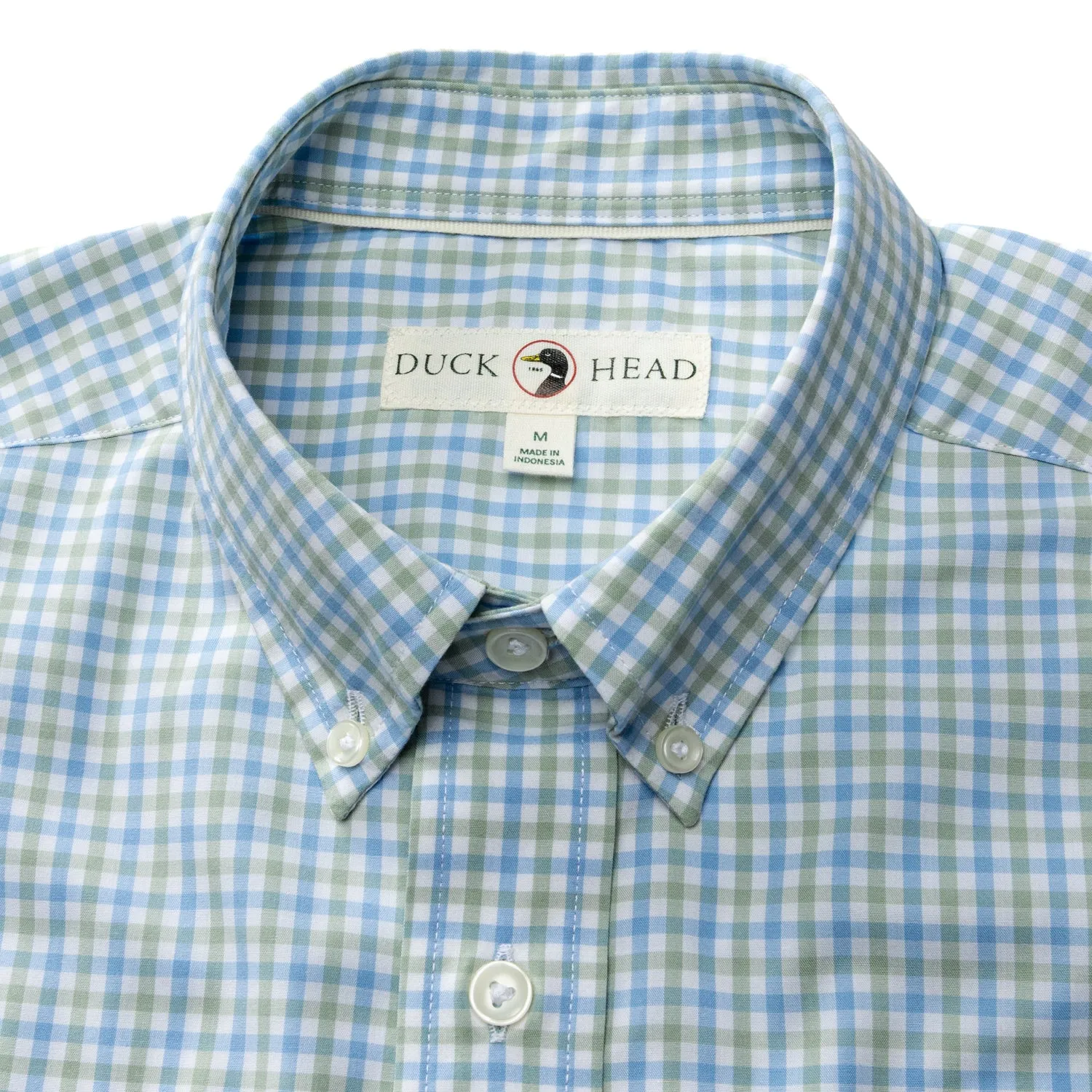 Performance Poplin Sport Shirt - Shaw Gingham - Sage sold by Duck Head product image thumbnail 4