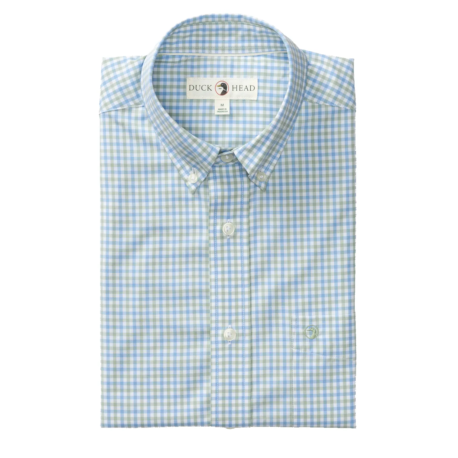 Performance Poplin Sport Shirt - Shaw Gingham - Sage sold by Duck Head product image thumbnail 3