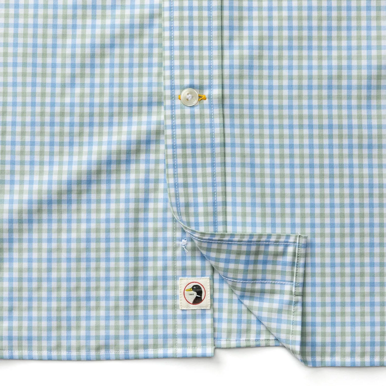Performance Poplin Sport Shirt - Shaw Gingham - Sage sold by Duck Head product image thumbnail 5