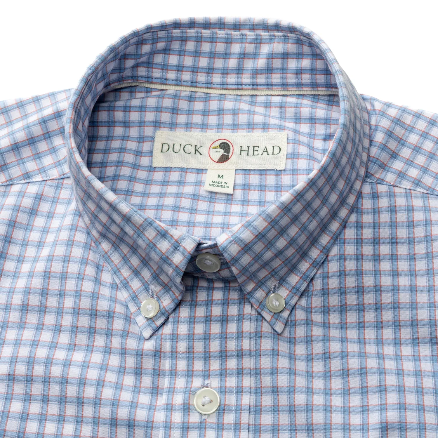 Performance Poplin Sport Shirt - Quinn Plaid - Serenity Blue sold by Duck Head product image thumbnail 3