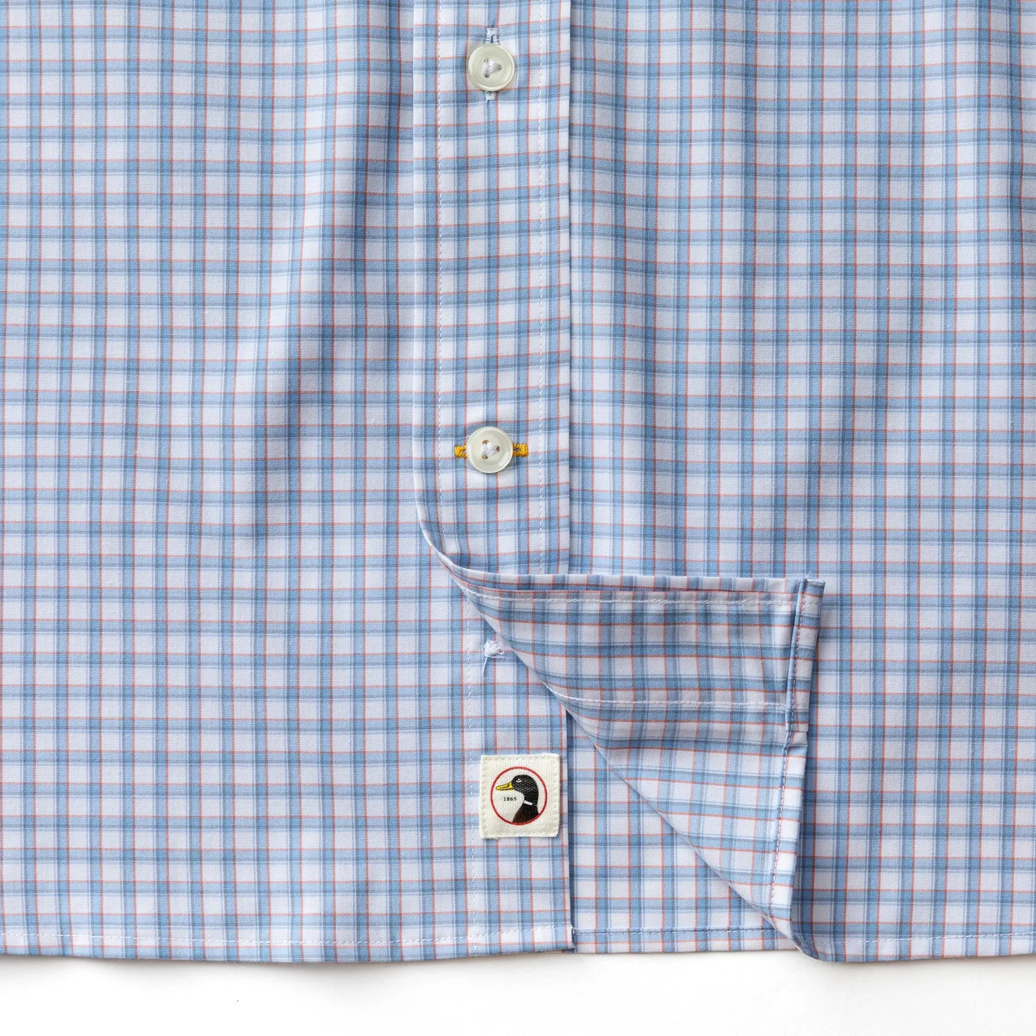 Performance Poplin Sport Shirt - Quinn Plaid - Serenity Blue sold by Duck Head product image thumbnail 4