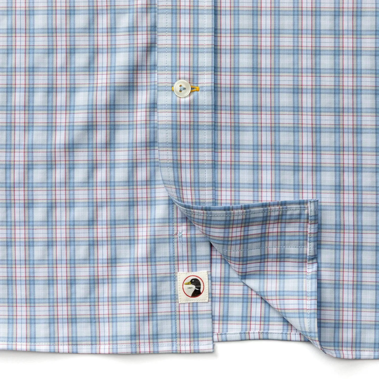Performance Poplin Sport Shirt - Mayville Plaid - Light Blue sold by Duck Head product image thumbnail 4