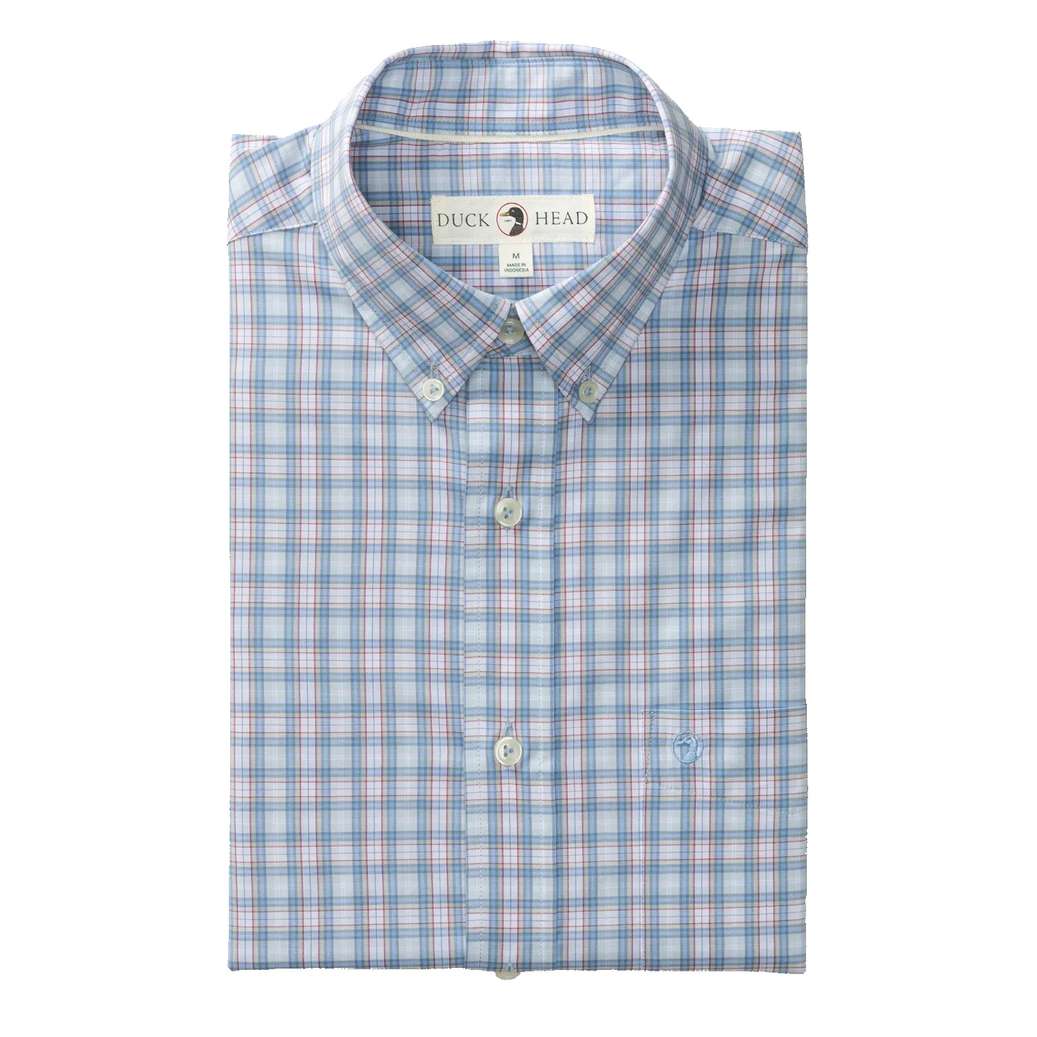 Performance Poplin Sport Shirt - Mayville Plaid - Light Blue sold by Duck Head product image thumbnail 2