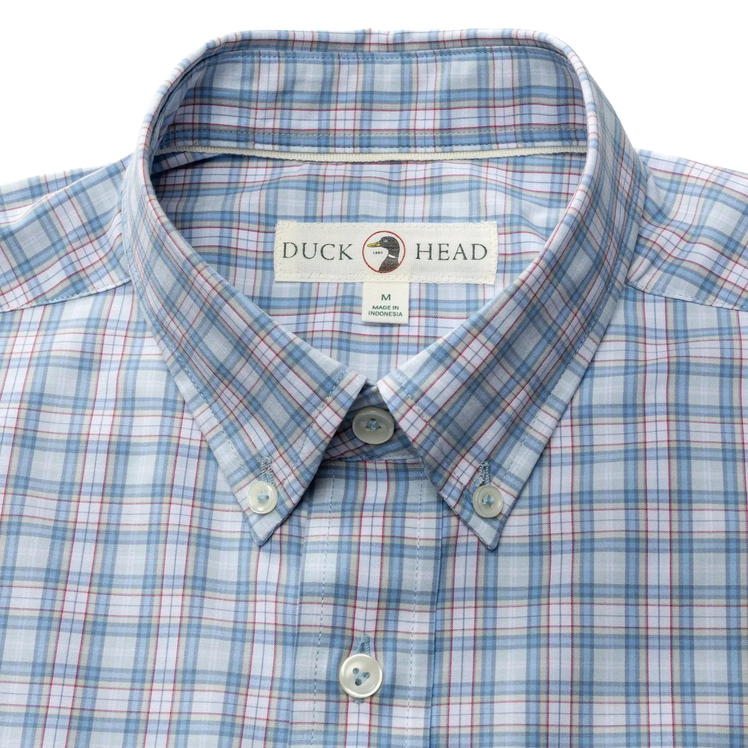 Performance Poplin Sport Shirt - Mayville Plaid - Light Blue sold by Duck Head product image thumbnail 3