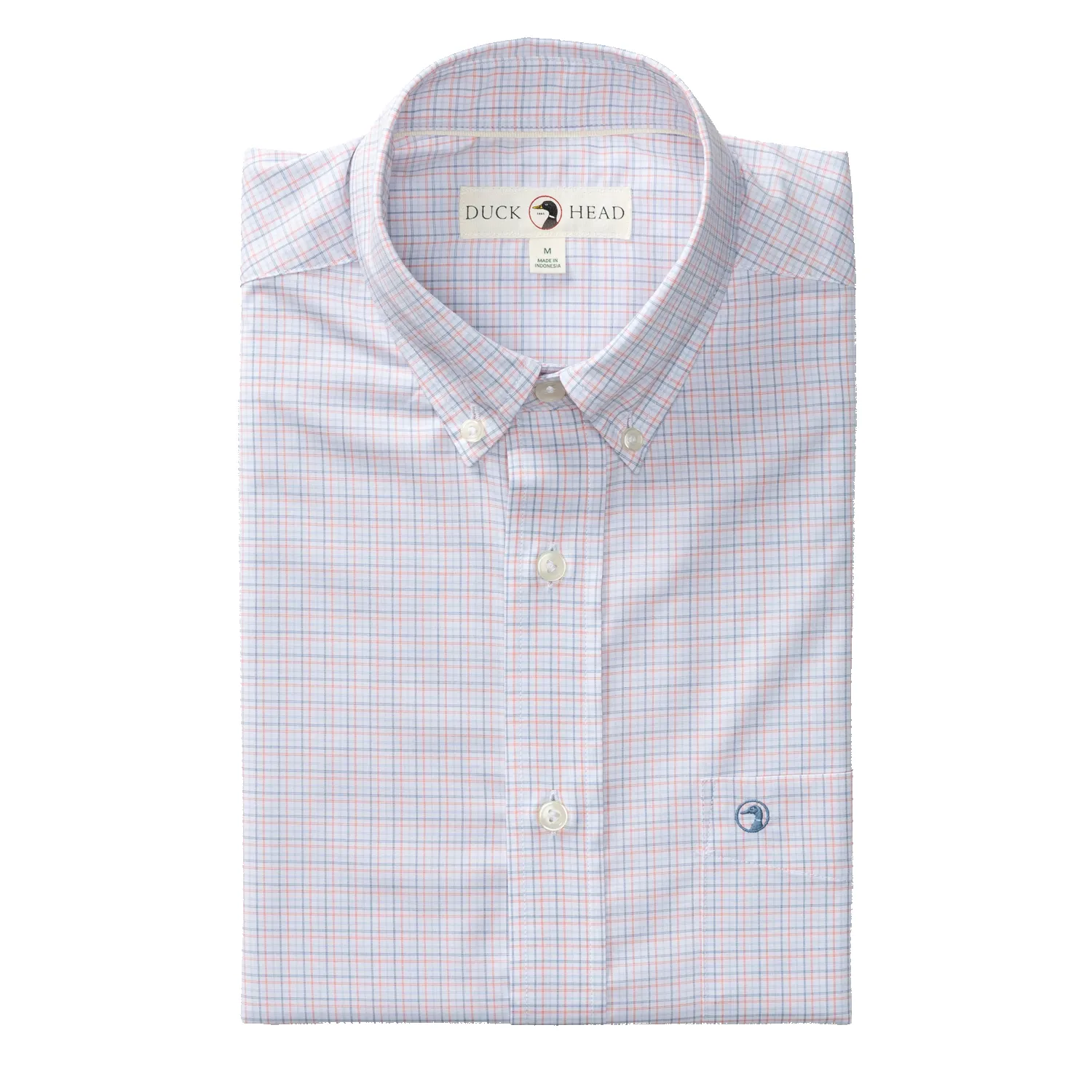 Performance Poplin Sport Shirt - Joiner Plaid - Coral sold by Duck Head product image thumbnail 3