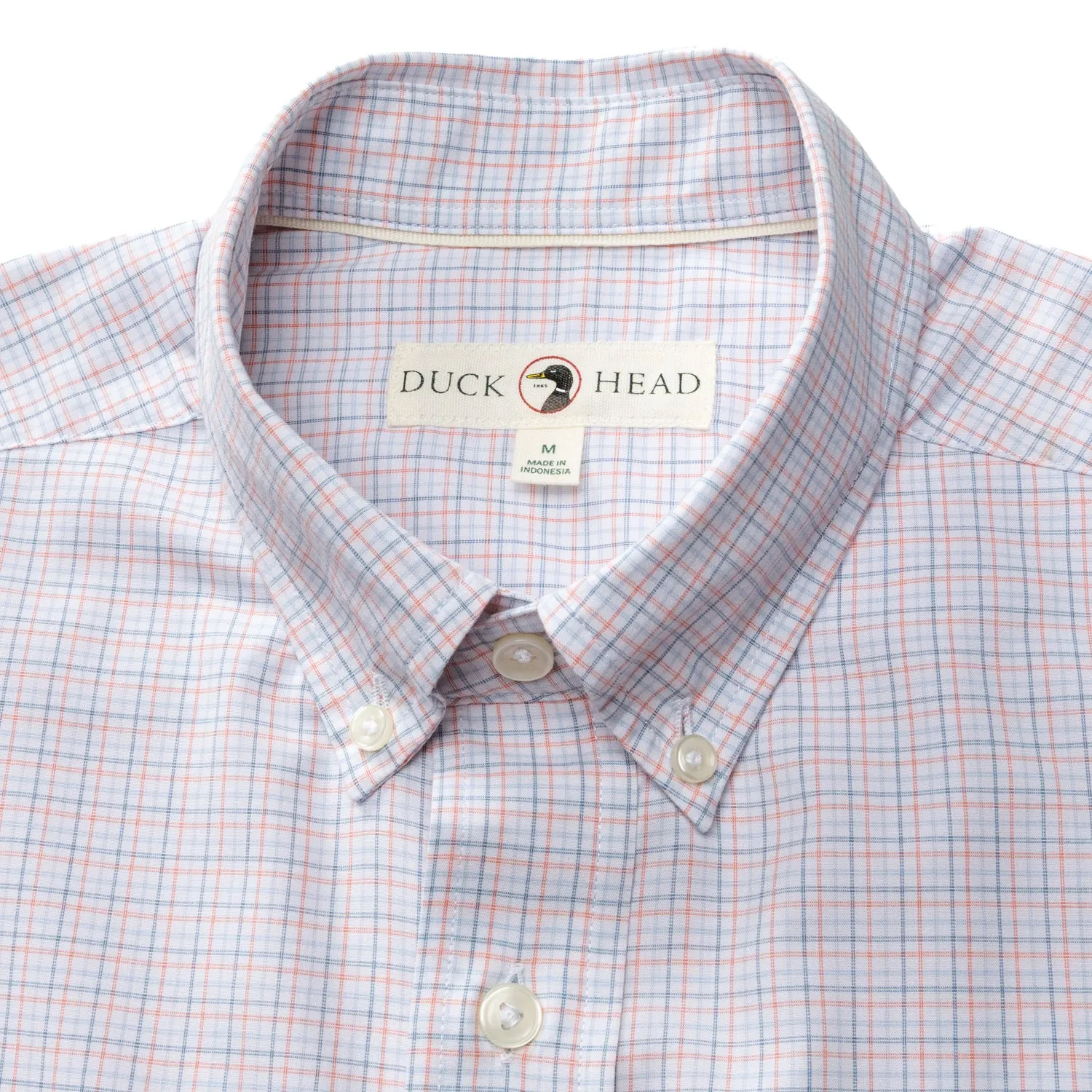 Performance Poplin Sport Shirt - Joiner Plaid - Coral sold by Duck Head product image thumbnail 4