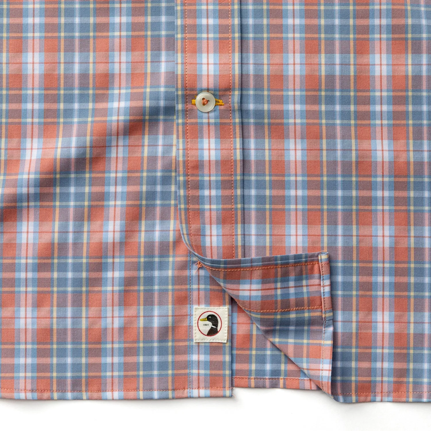 Performance Poplin Sport Shirt - Jeffries Plaid - Rosewood sold by Duck Head product image thumbnail 4