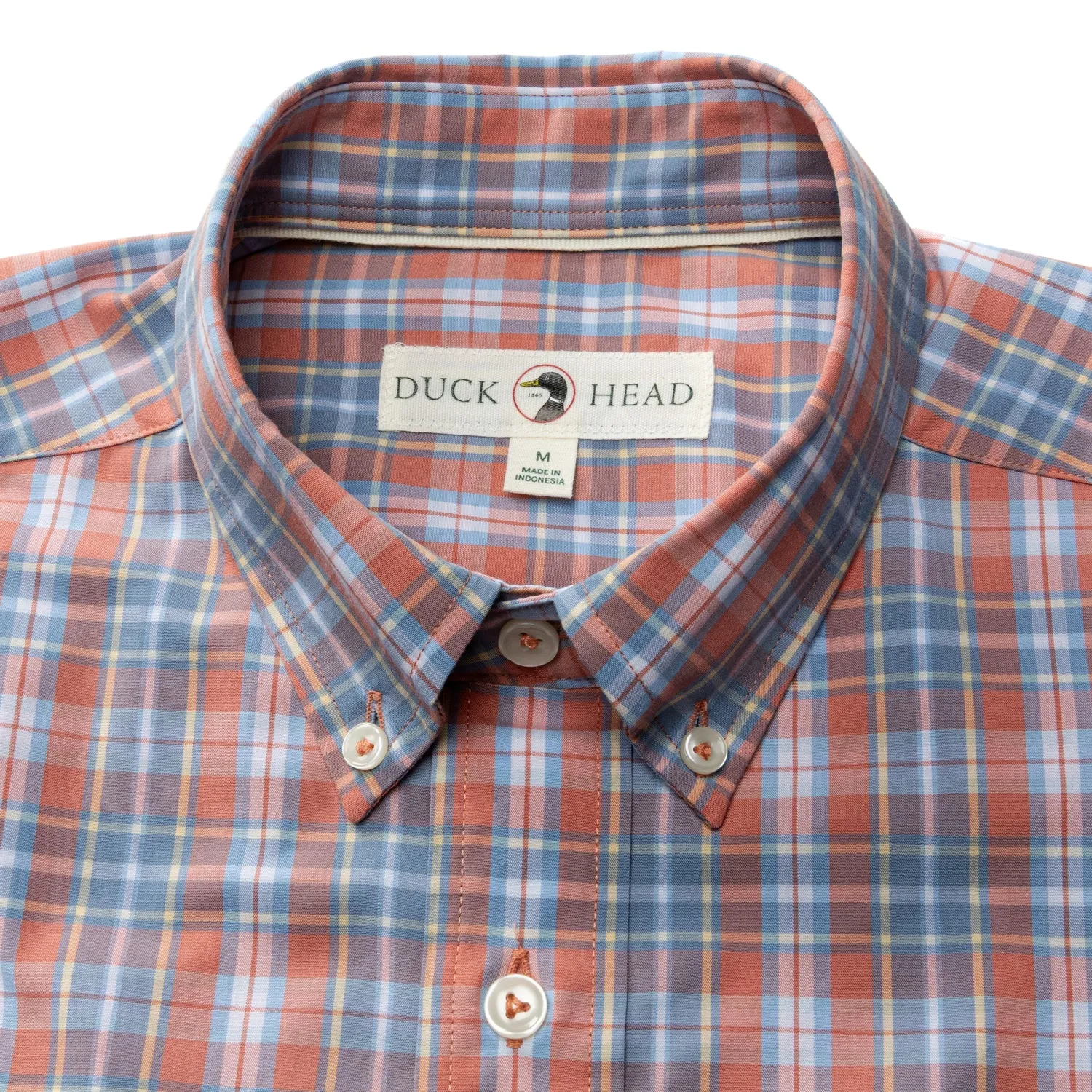 Performance Poplin Sport Shirt - Jeffries Plaid - Rosewood sold by Duck Head product image thumbnail 3