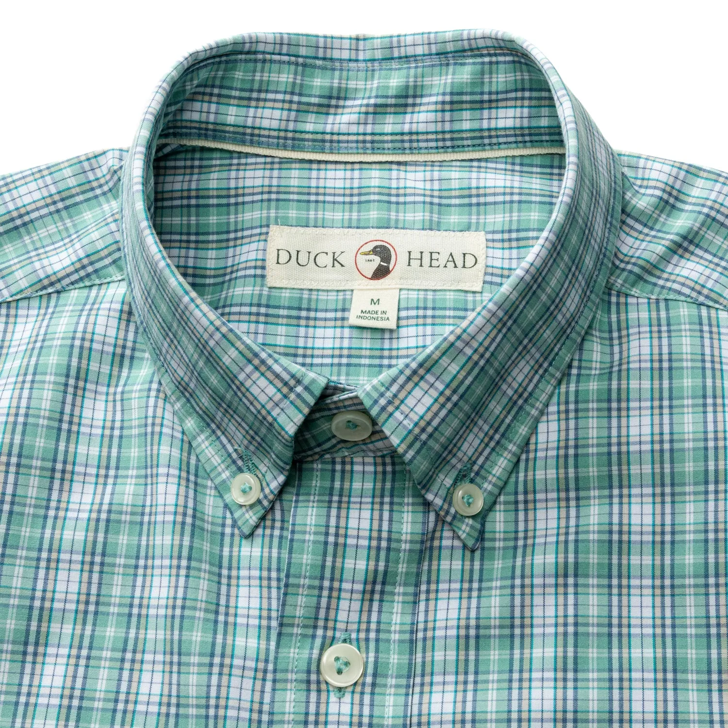 Performance Poplin Sport Shirt - Forrest Plaid - Aspen Green sold by Duck Head product image thumbnail 3