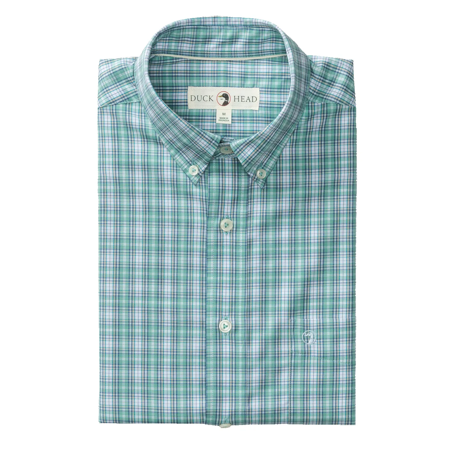 Performance Poplin Sport Shirt - Forrest Plaid - Aspen Green sold by Duck Head product image thumbnail 2