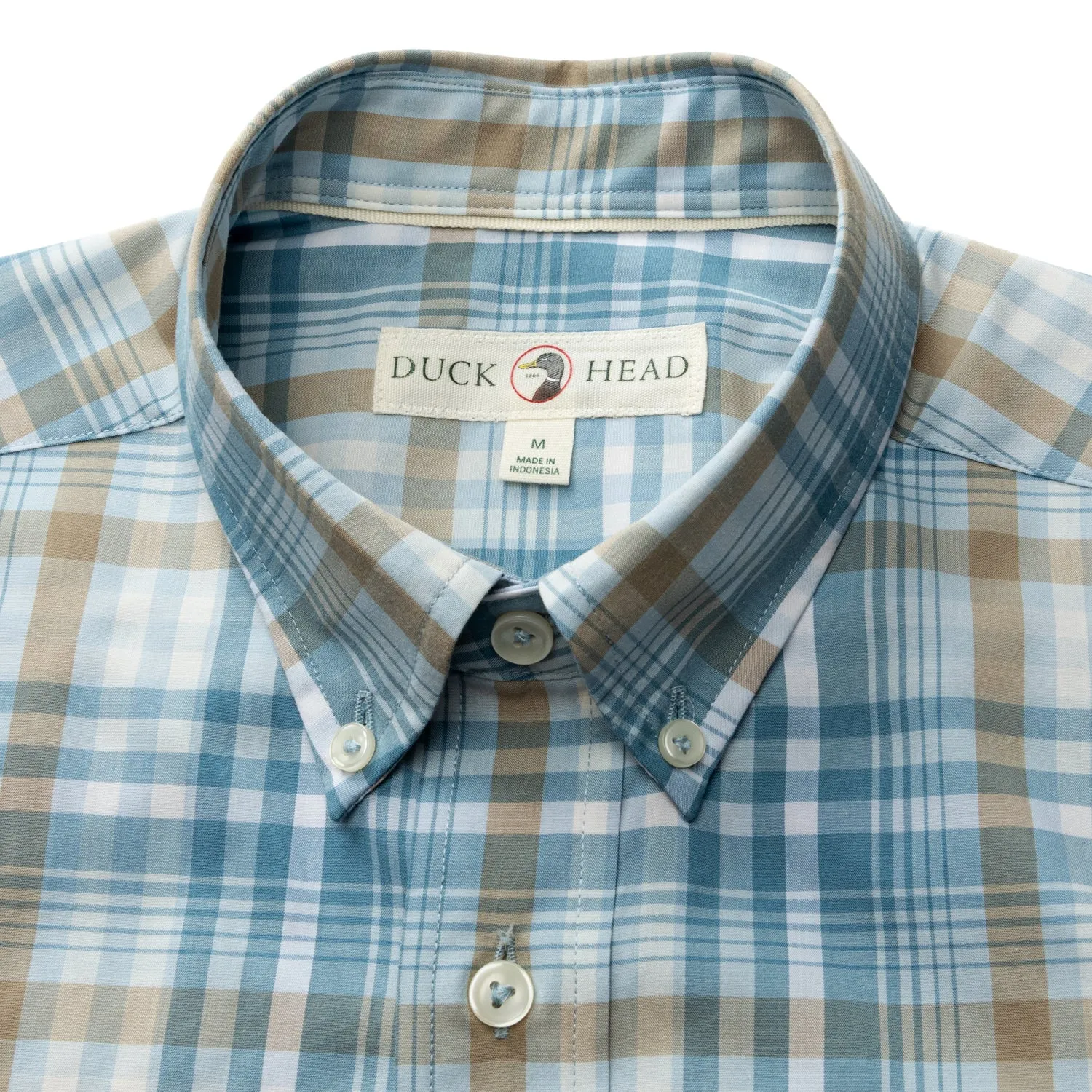 Performance Poplin Sport Shirt - Bunkley Plaid - Sky Blue sold by Duck Head product image thumbnail 3