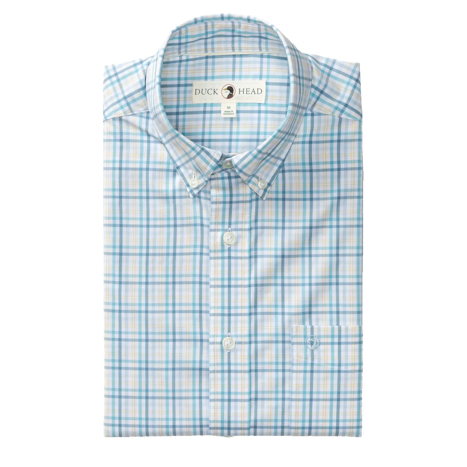 Performance Poplin Sport Shirt - Brody Plaid - Yellow sold by Duck Head product image thumbnail 2