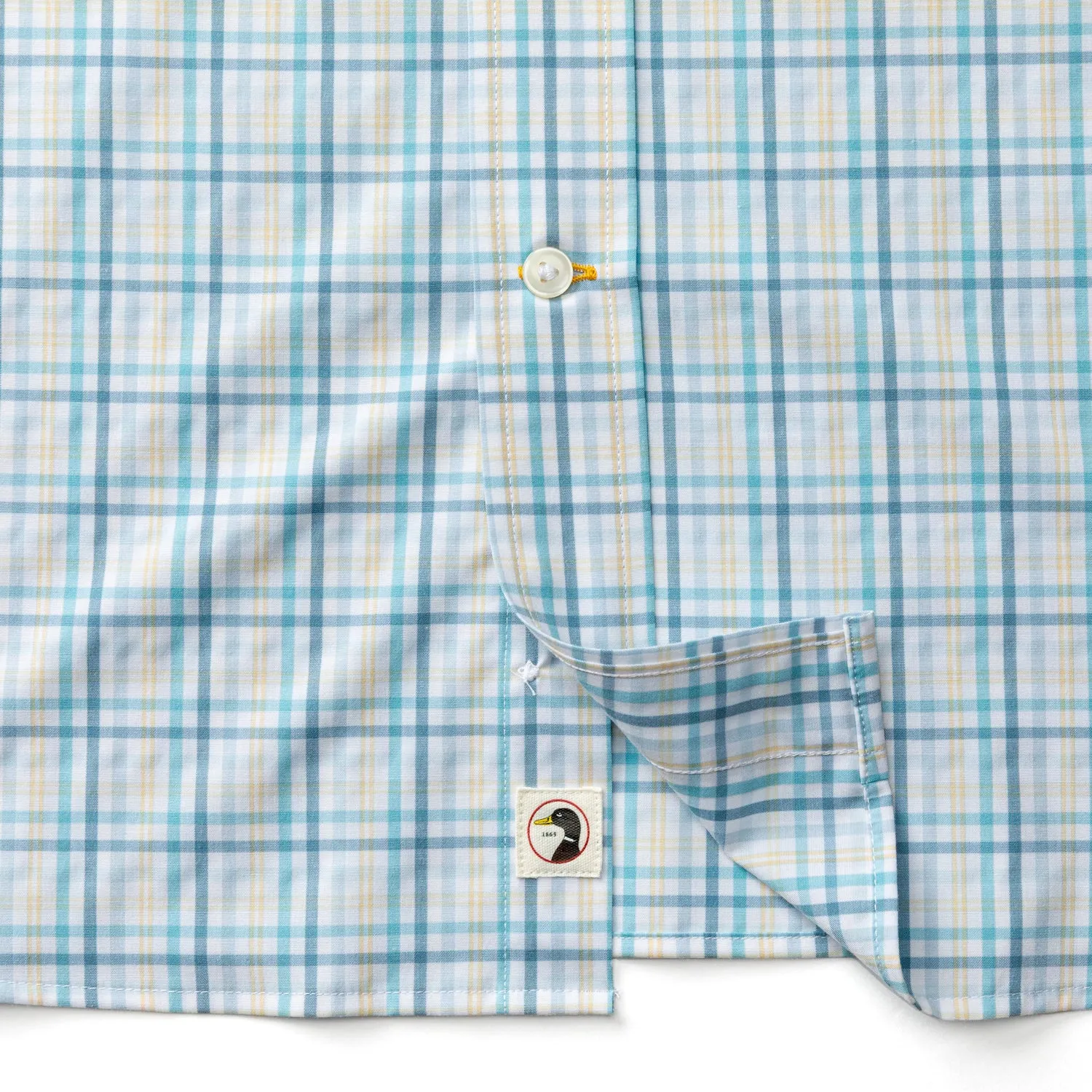 Performance Poplin Sport Shirt - Brody Plaid - Yellow sold by Duck Head product image thumbnail 4