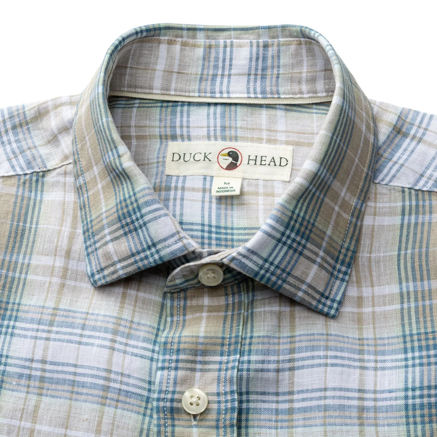 Linen Poplin Sport Shirt - Chaplin Plaid - Sandstone sold by Duck Head product image thumbnail 3