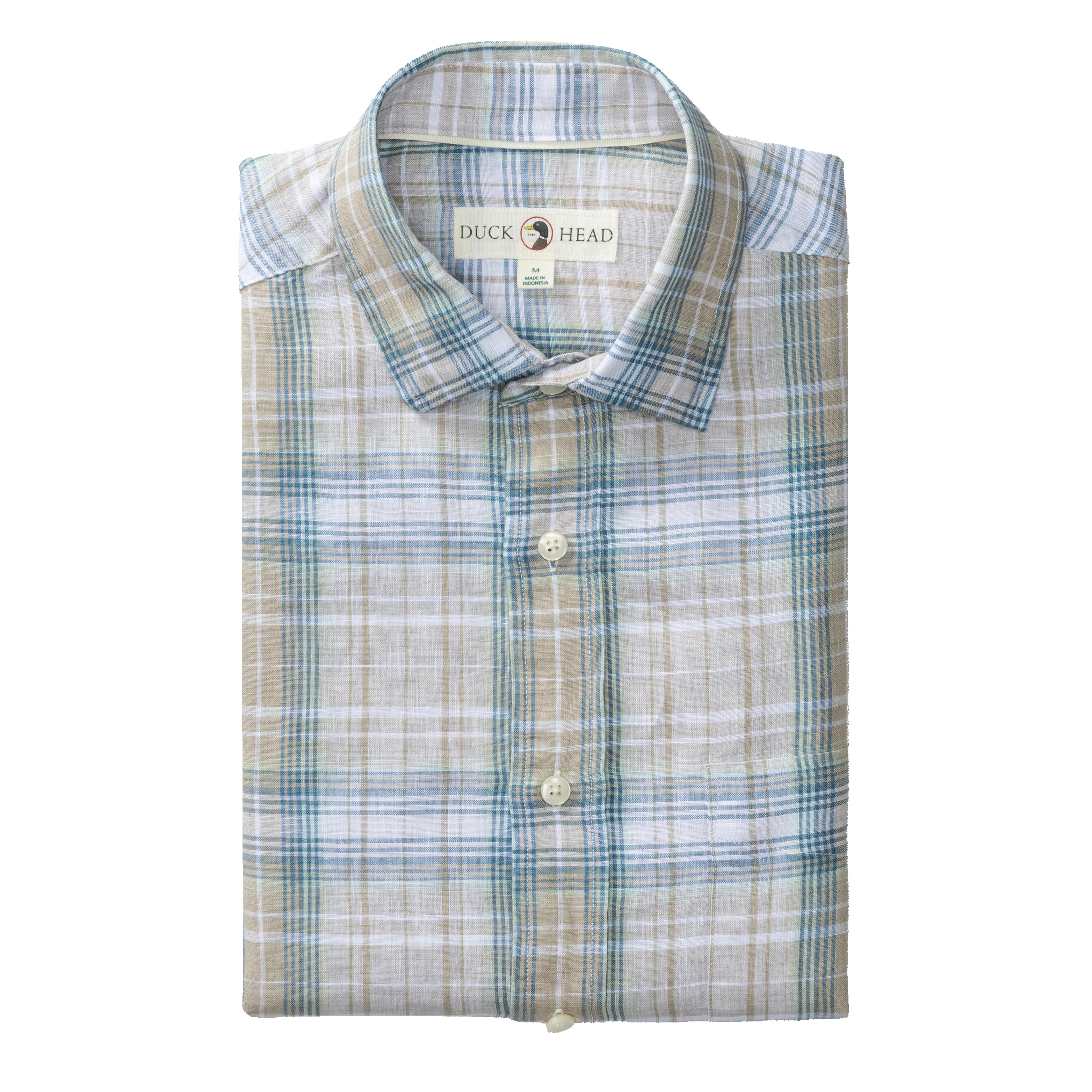 Linen Poplin Sport Shirt - Chaplin Plaid - Sandstone sold by Duck Head product image thumbnail 2