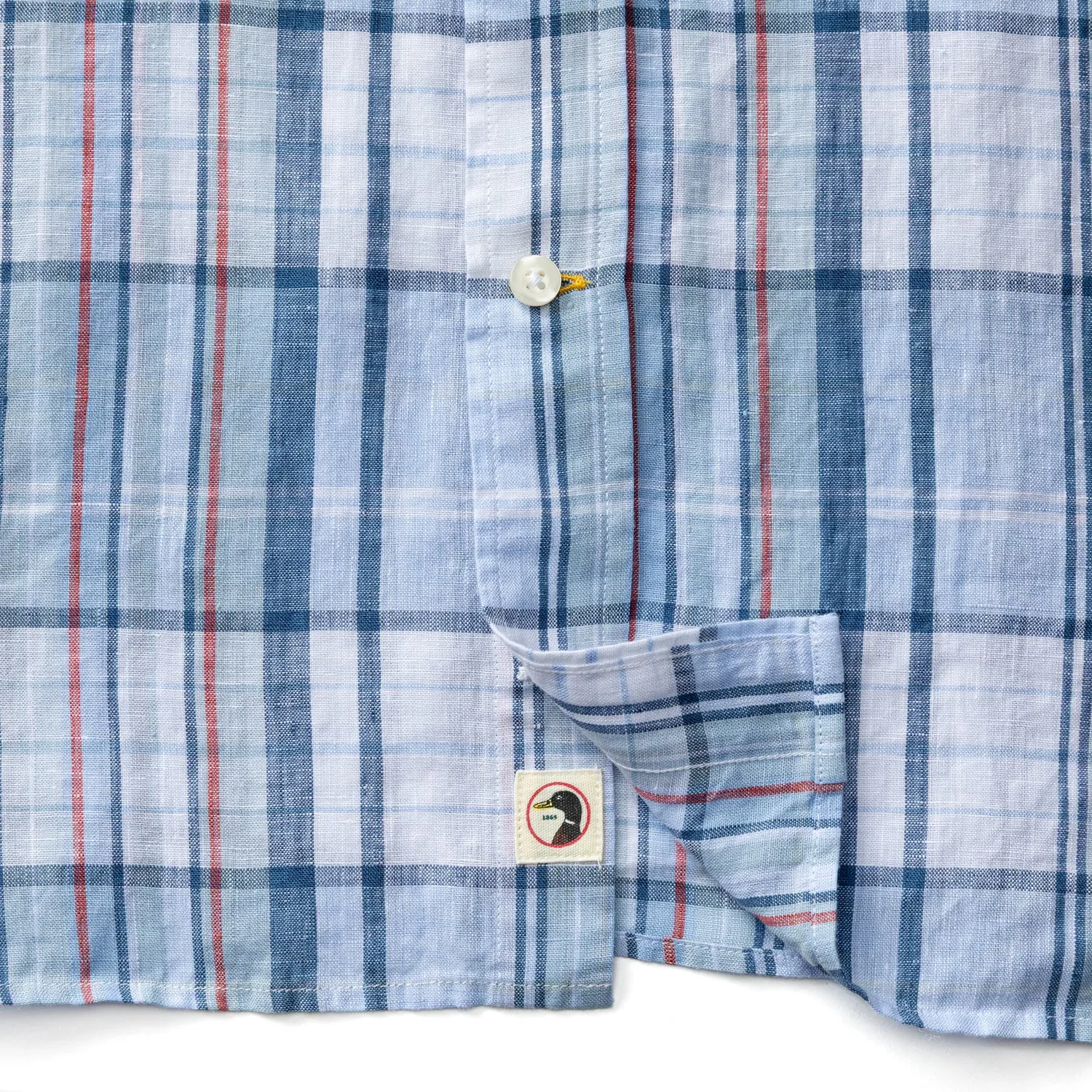 Linen Poplin Sport Shirt - Bridger Plaid - Serenity Blue sold by Duck Head product image thumbnail 4