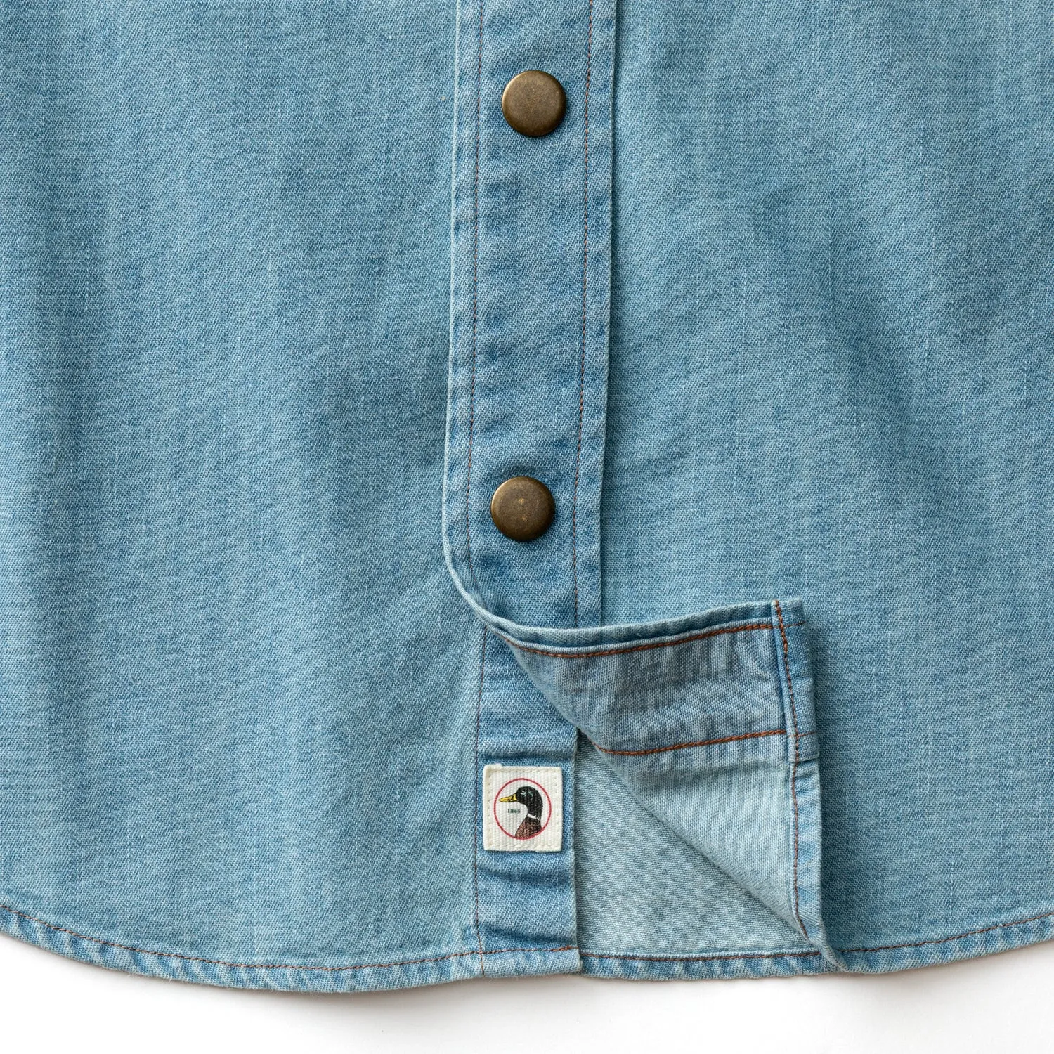 Denim Snap Shirt - Ware Solid - Light Wash sold by Duck Head product image thumbnail 4