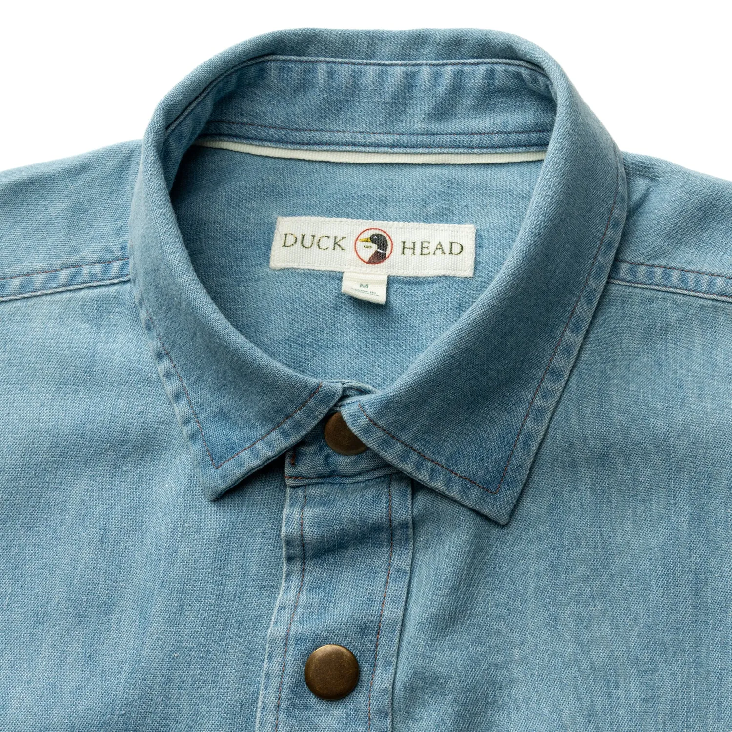 Denim Snap Shirt - Ware Solid - Light Wash sold by Duck Head product image thumbnail 3
