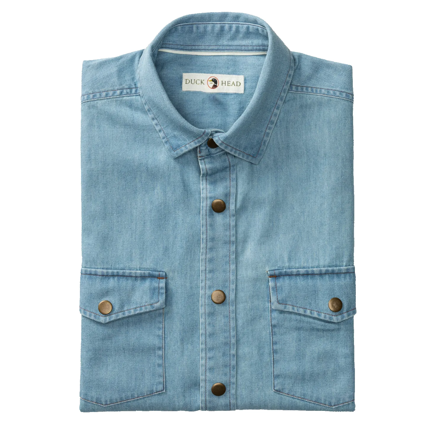 Denim Snap Shirt - Ware Solid - Light Wash sold by Duck Head product image thumbnail 2