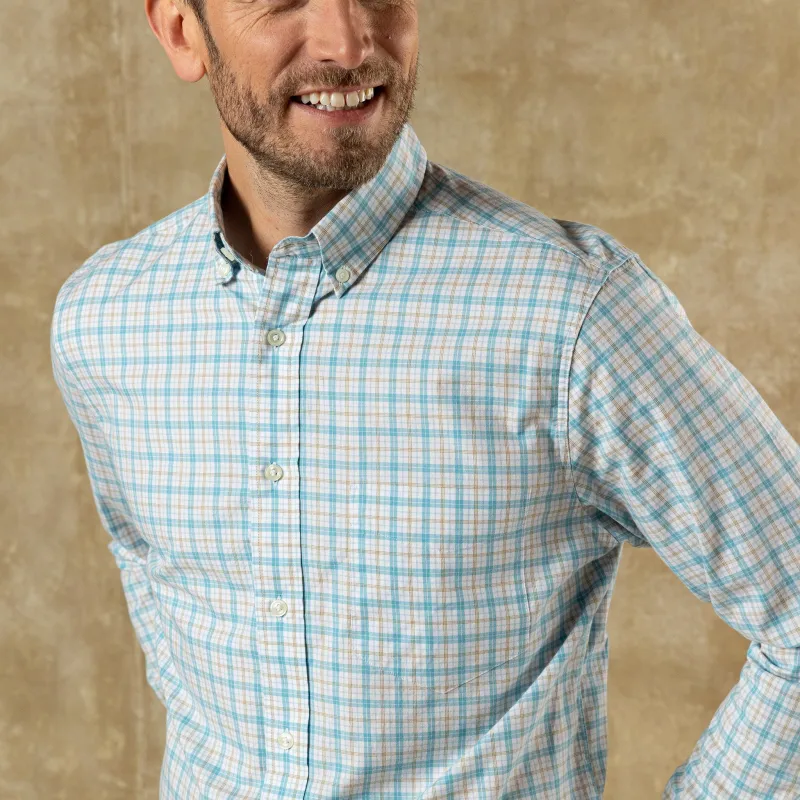 Cotton Twill Sport Shirt - York Plaid - Lake Blue sold by Duck Head