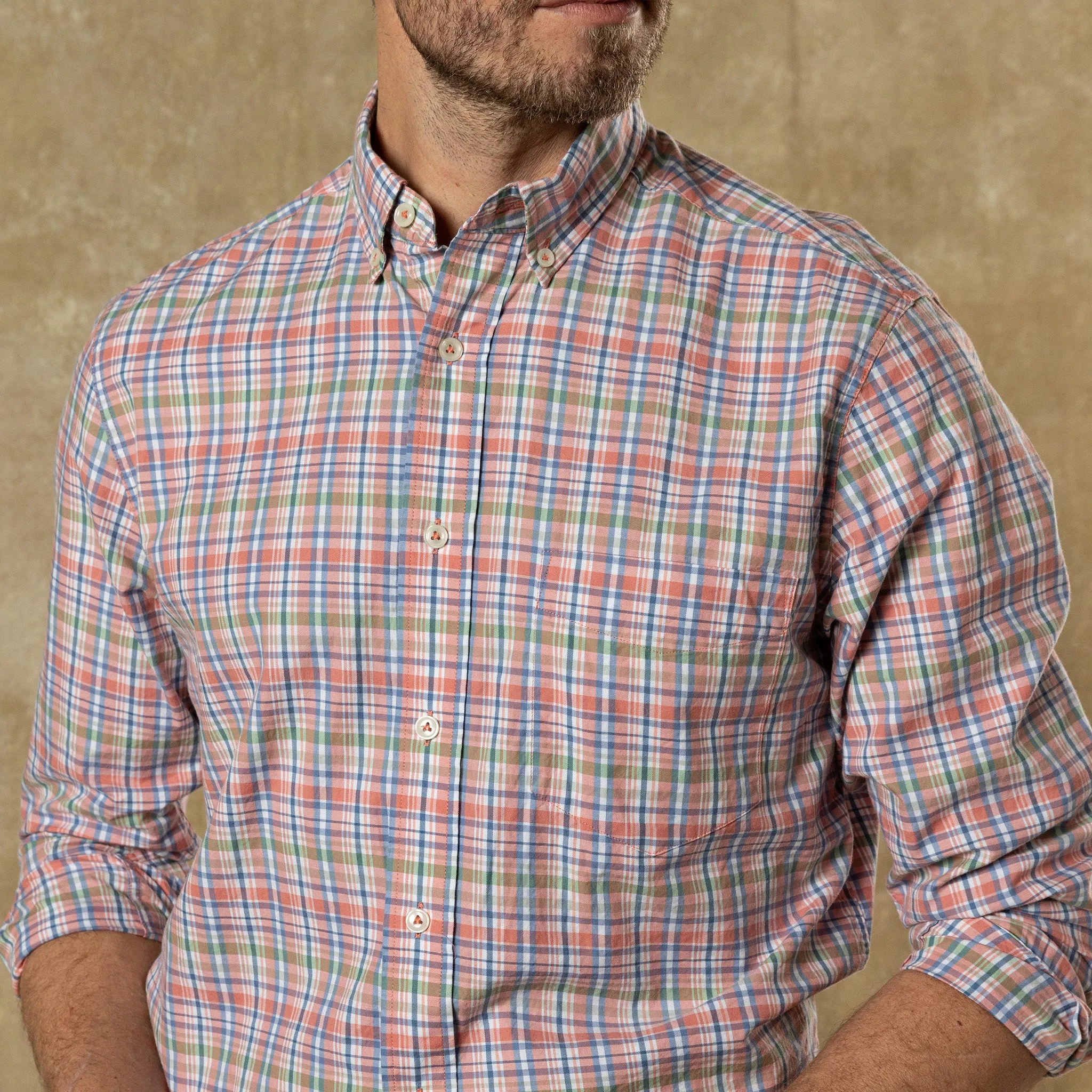 Cotton Twill Sport Shirt - Pratt Plaid - Rosewood sold by Duck Head product image thumbnail 2