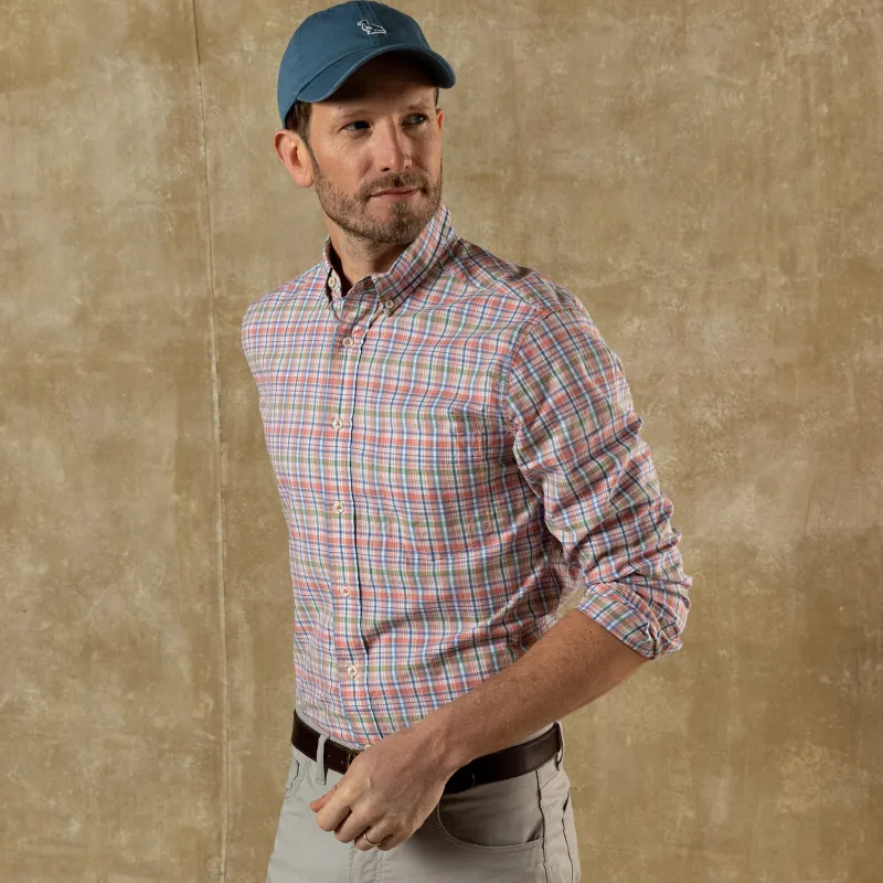 Cotton Twill Sport Shirt - Pratt Plaid - Rosewood sold by Duck Head