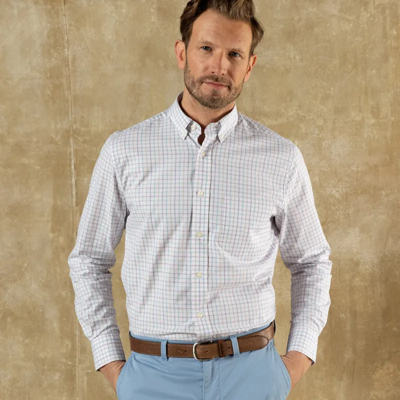 Cotton Twill Sport Shirt - Ashland Plaid - Pale Pink made by Duck Head