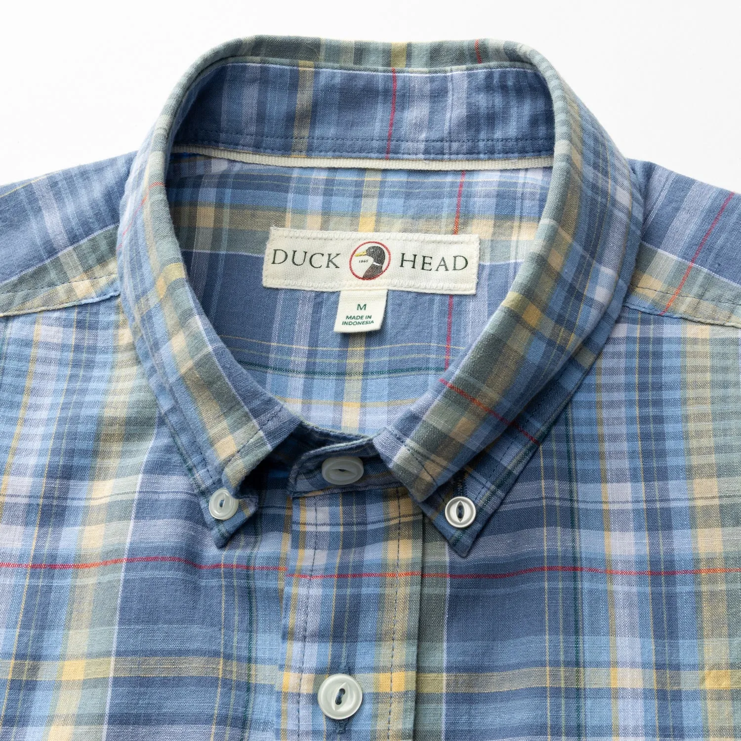 Cotton Slub Sport Shirt - Greer Plaid - Chambray Blue sold by Duck Head product image thumbnail 3