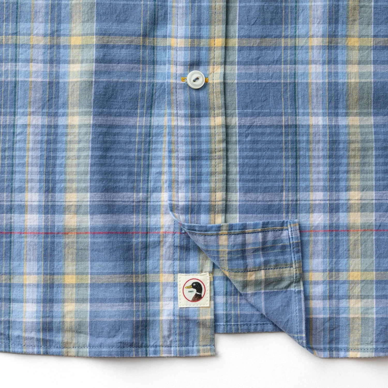 Cotton Slub Sport Shirt - Greer Plaid - Chambray Blue sold by Duck Head product image thumbnail 4