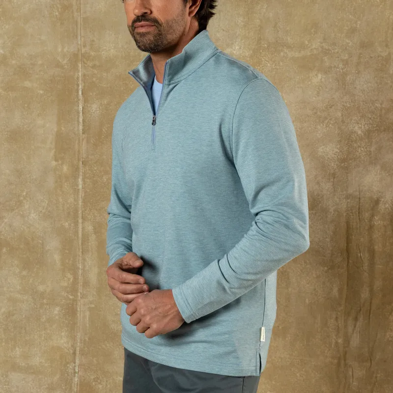 Summerford Stripe Performance 1/4 Zip Pullover made by Duck Head