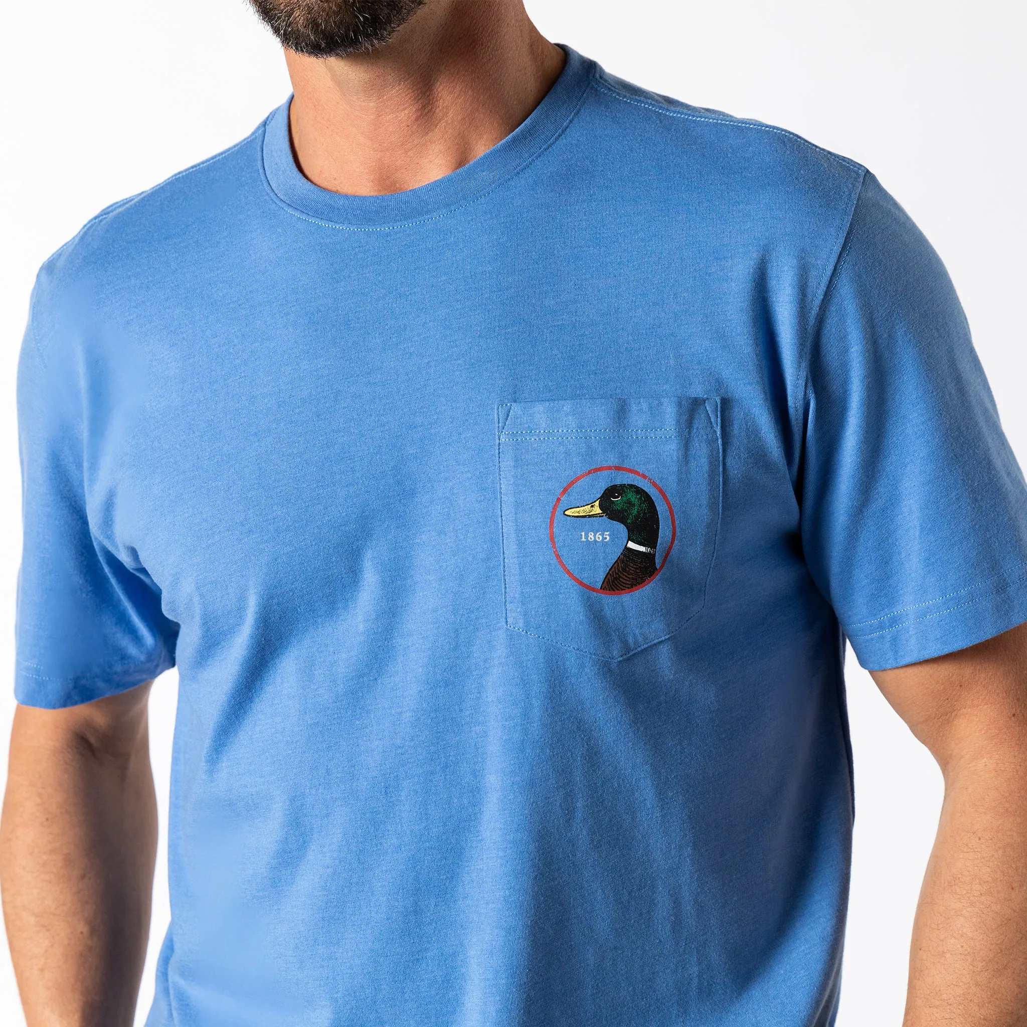 Logo Short Sleeve T-Shirt - Lake Blue Heather sold by Duck Head product image thumbnail 2