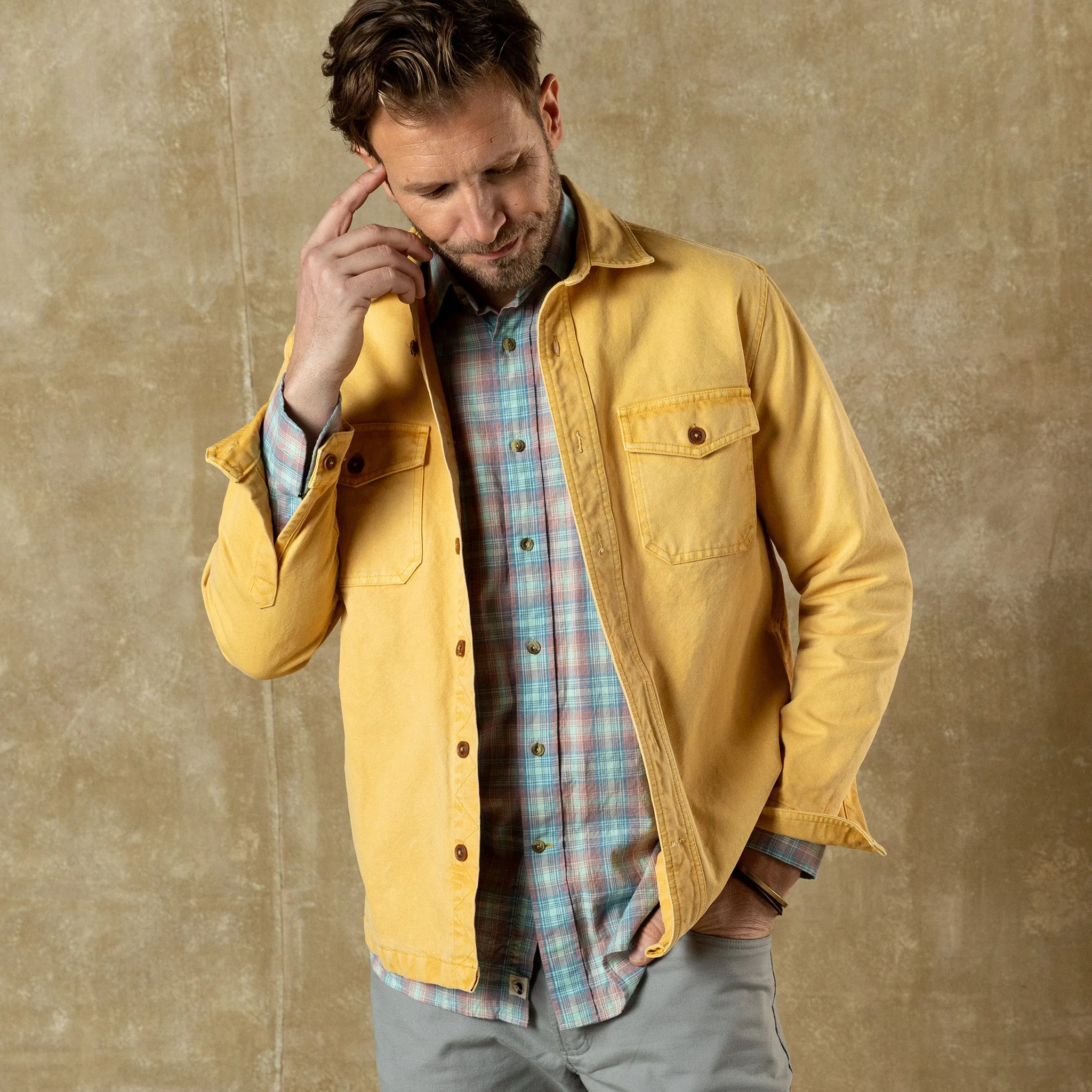 Garment Dyed Duck Canvas Jacket - Sunwashed Yellow sold by Duck Head