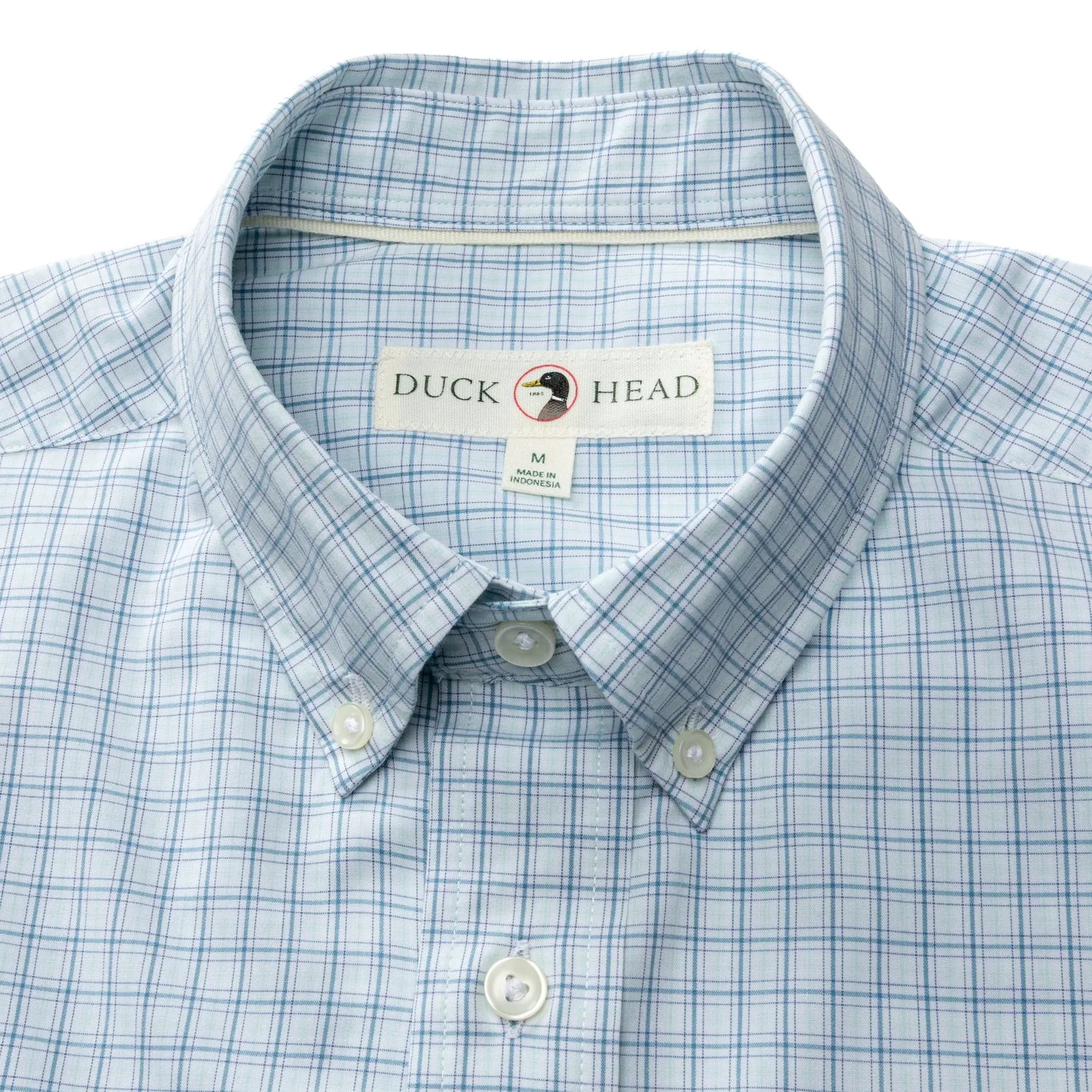 Performance Poplin Sport Shirt - Stokes Plaid - Seafoam Green sold by Duck Head product image thumbnail 4