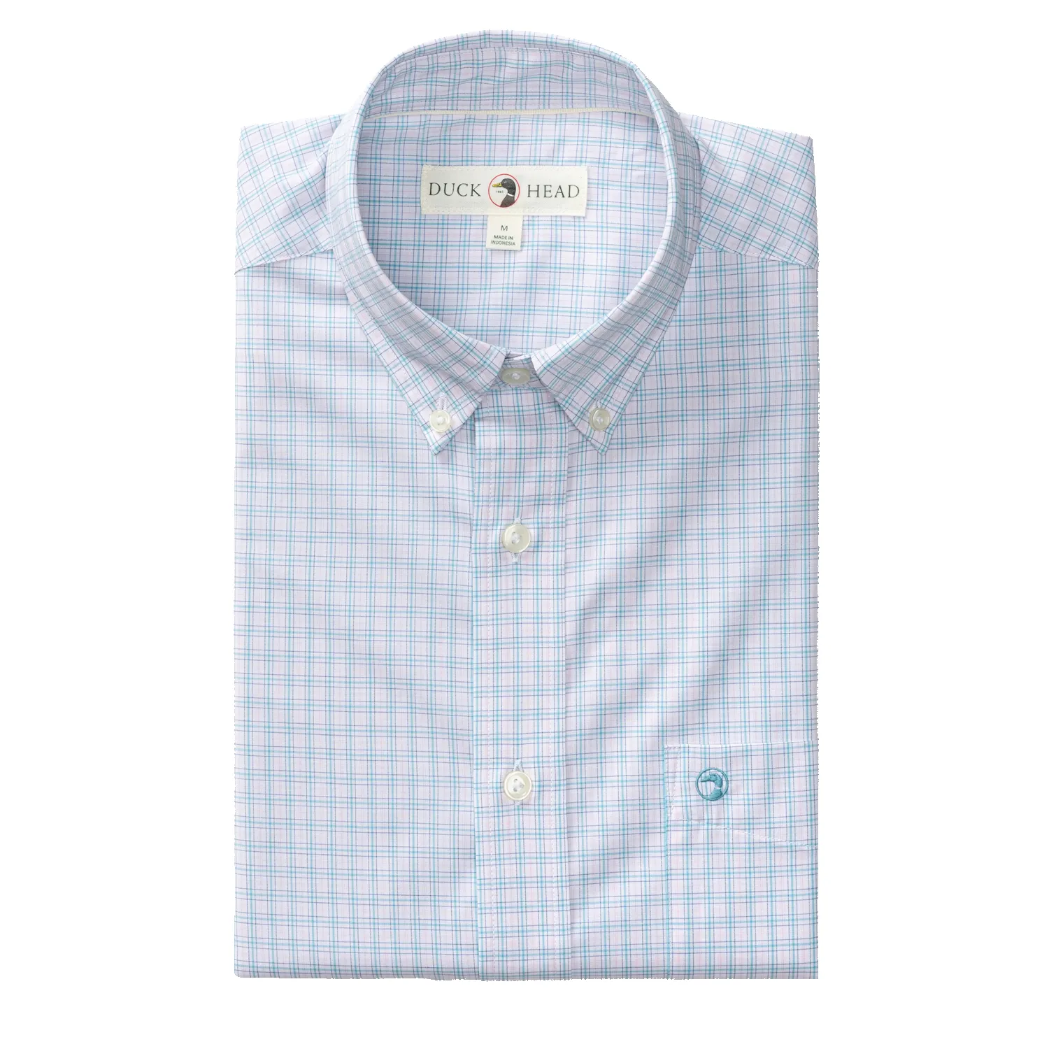 Performance Poplin Sport Shirt - Stokes Plaid - Pale Pink sold by Duck Head product image thumbnail 3