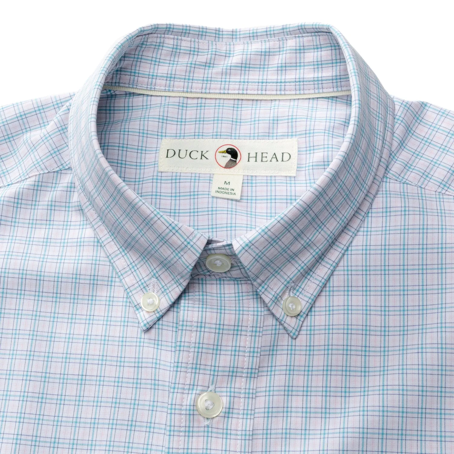 Performance Poplin Sport Shirt - Stokes Plaid - Pale Pink sold by Duck Head product image thumbnail 4