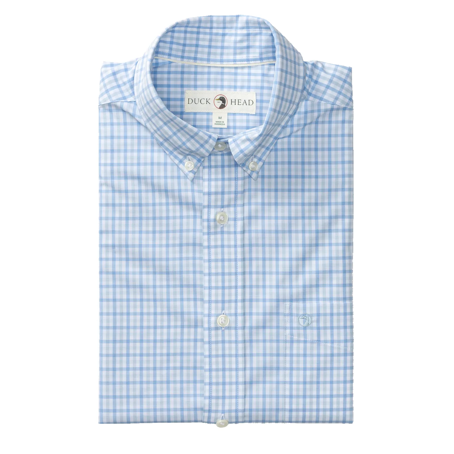 Performance Poplin Sport Shirt - Shaw Gingham - Sky Blue sold by Duck Head product image thumbnail 2