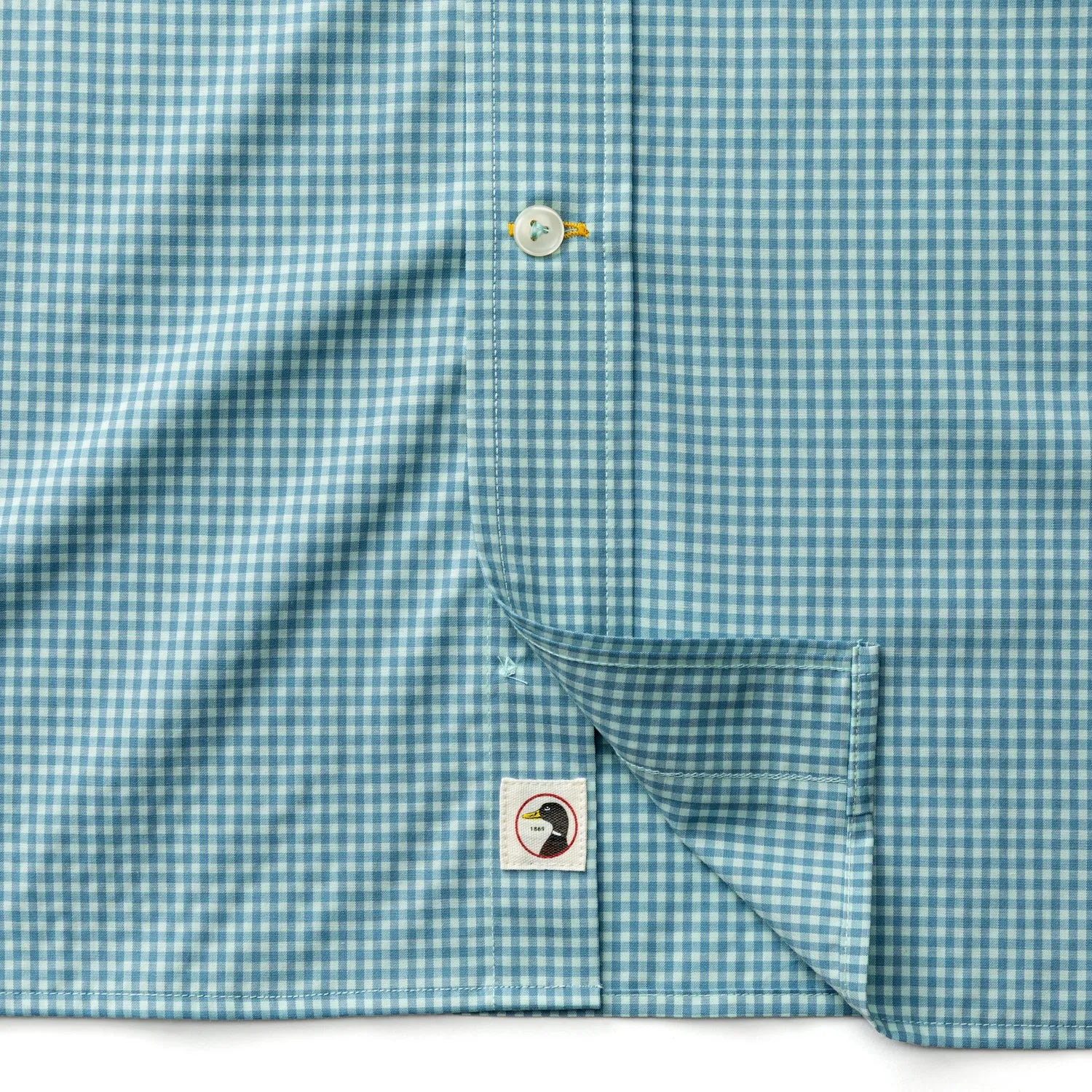 Performance Poplin Sport Shirt - Lyle Gingham - Seafoam Green sold by Duck Head product image thumbnail 5